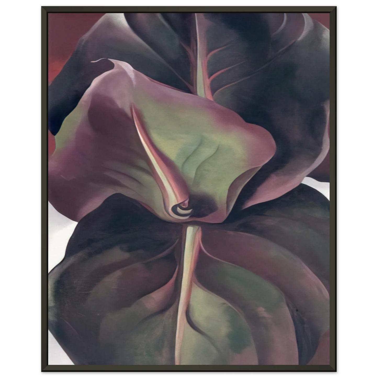 Georgia OKeeffe Canna Leaves Framed Art Print - Aluminum Frame - 70x100 cm / 28x40 inches