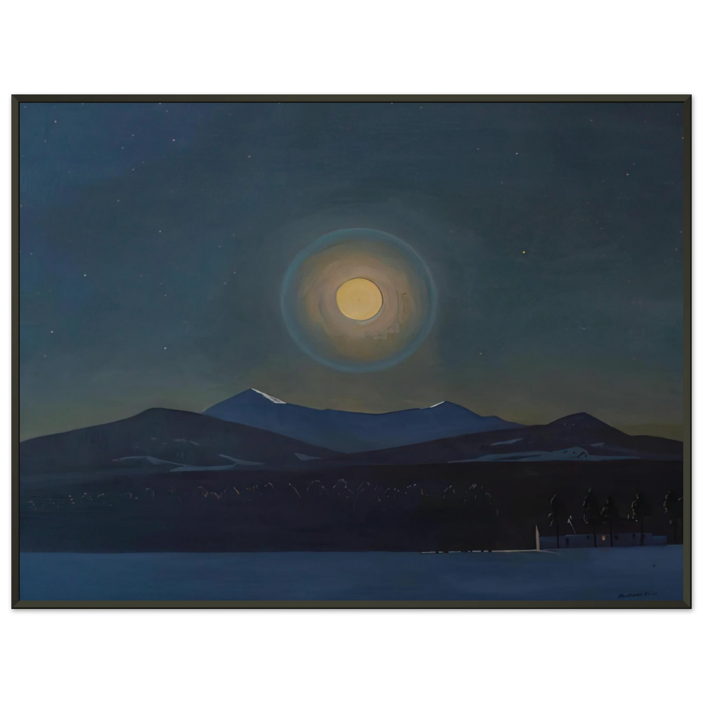 Rockwell Kent Moonlight Winter Framed Art Print - Aluminum Frame - 40x50 cm / 16x20 inches