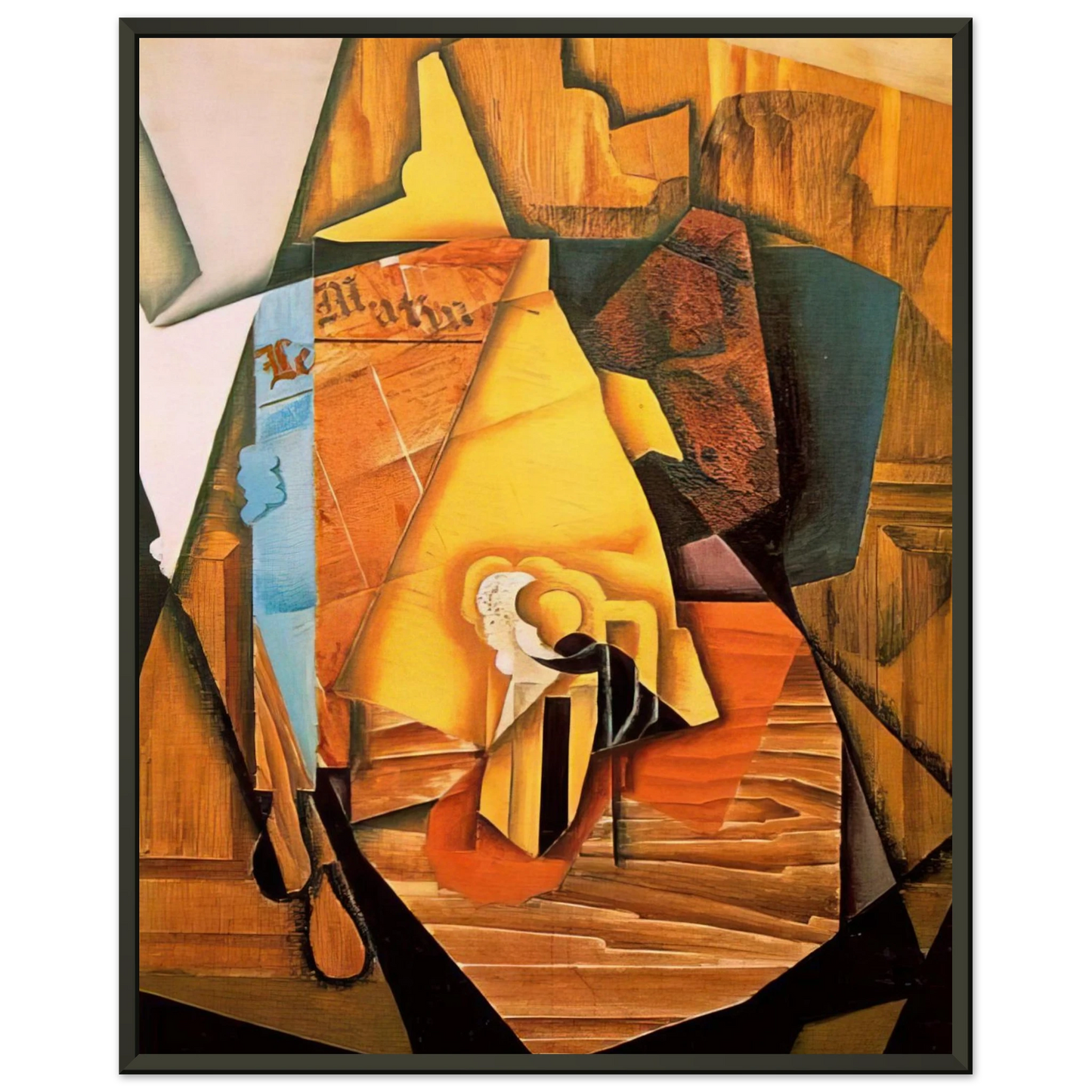 Juan Gris A MAN IN A CAFE 1914 Framed Art Print - Aluminum Frame - 40x50 cm / 16x20 inches