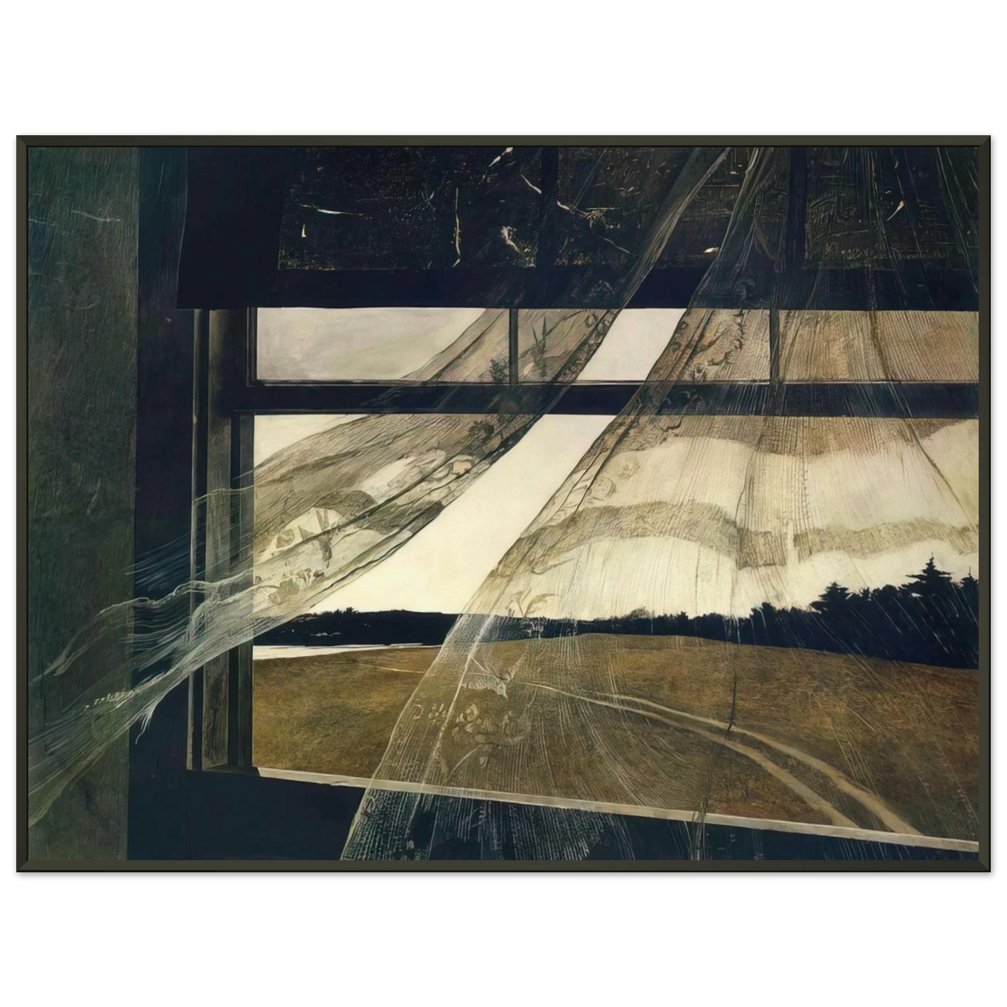 Andrew Wyeth WIND FROM THE SEA 1947 Framed Art Print - Aluminum Frame - 60x80 cm / 24x32 inches