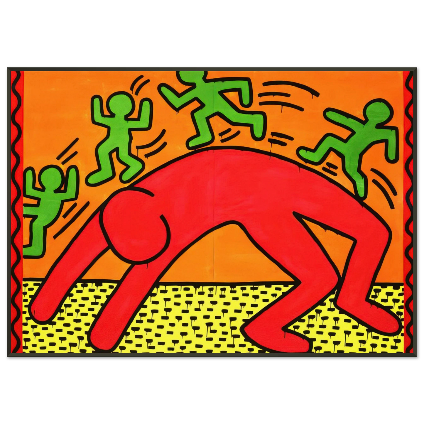 Keith Haring UNTITLED 1982 2 Framed Art Print - Aluminum Frame - 21x29.7 cm / 8x12"