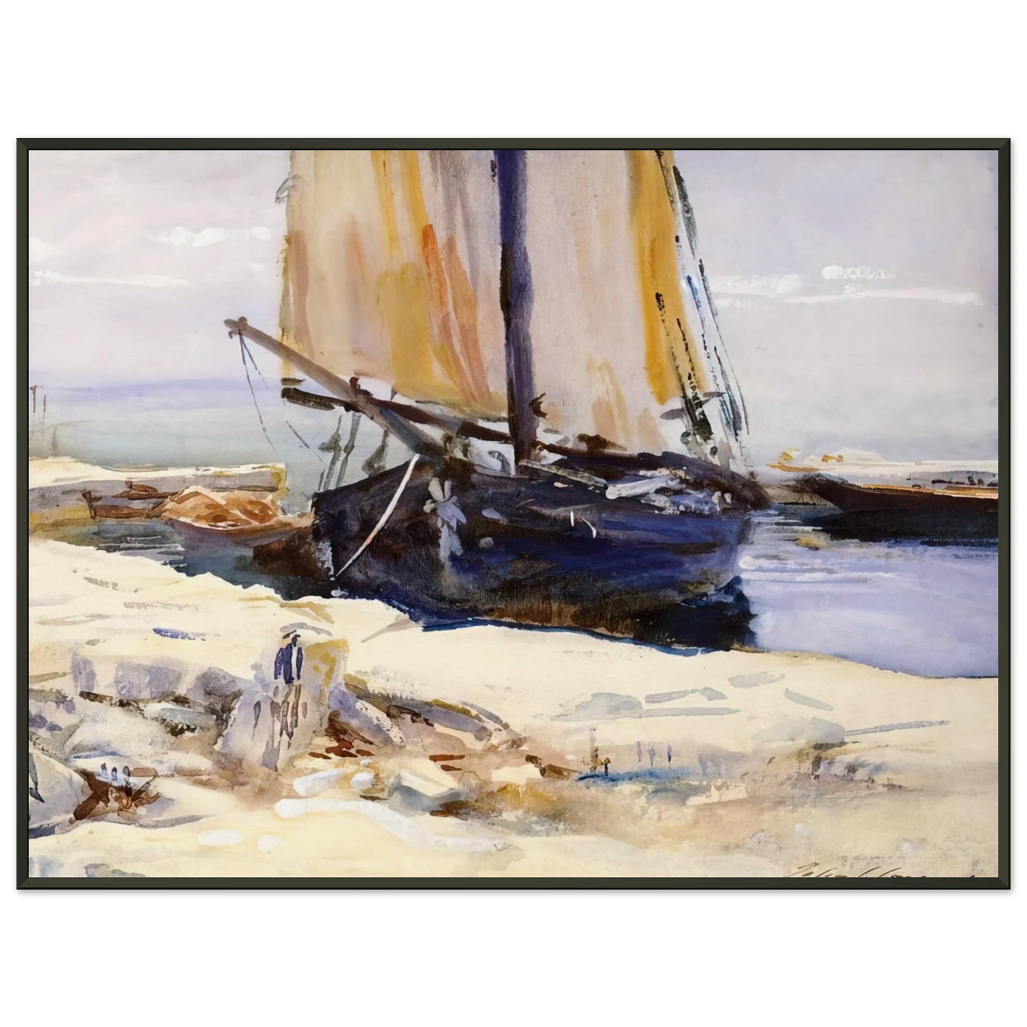 John Singer Sargent Above Lake Garda at San Vigilio Framed Art Print - Aluminum Frame - 40x50 cm / 16x20 inches
