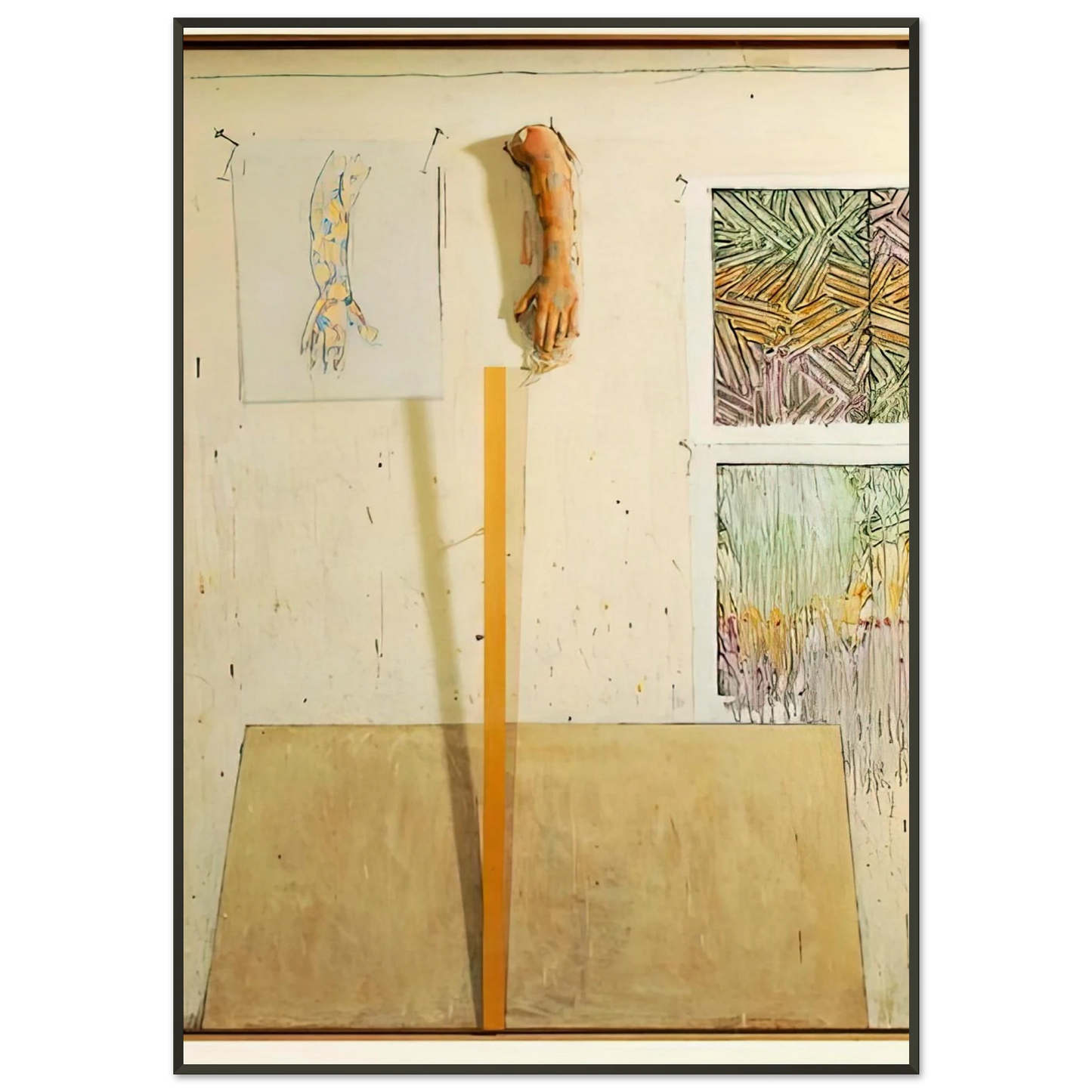 Jasper Johns IN THE STUDIO Framed Art Print - Aluminum Frame - 21x29.7 cm / 8x12"