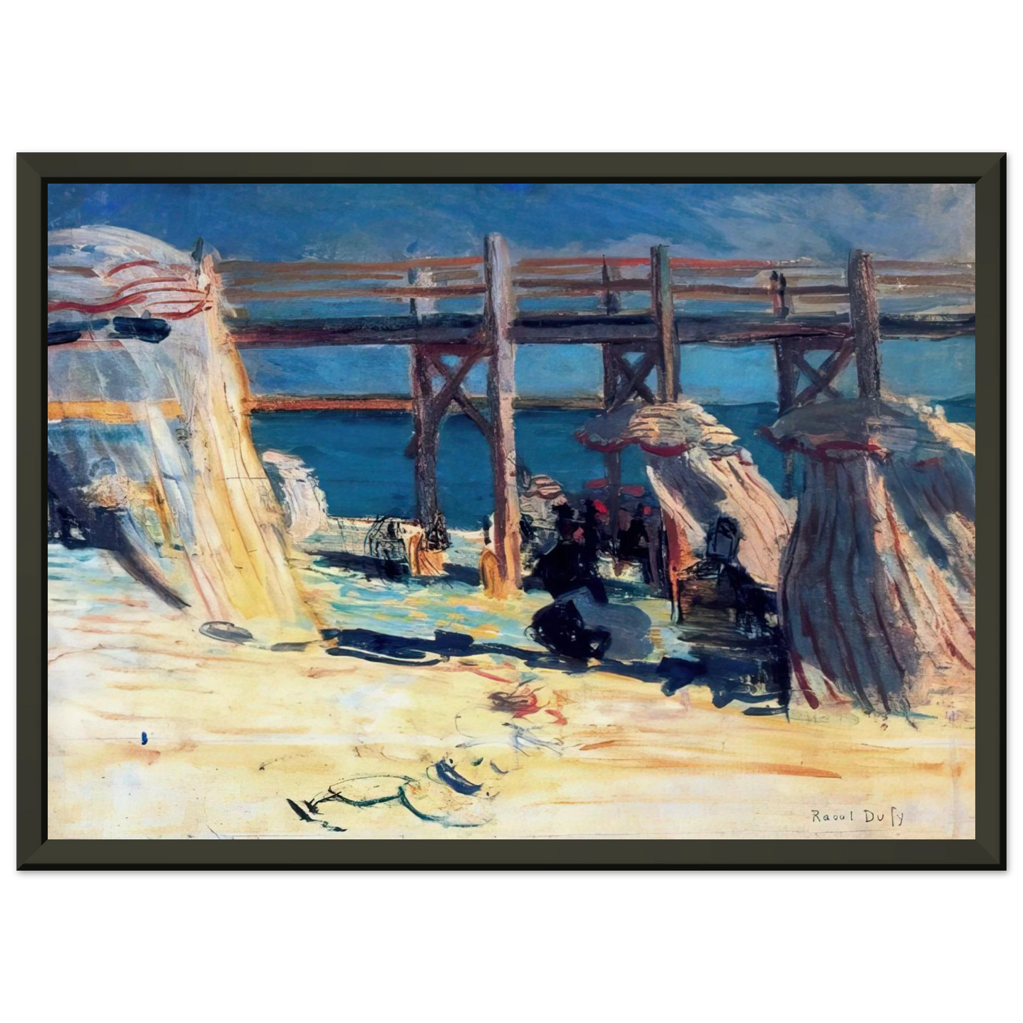 Raoul Dufy SANDY BEACH OF SAINTE ADRESSE Framed Art Print - Aluminum Frame - 60x80 cm / 24x32 inches