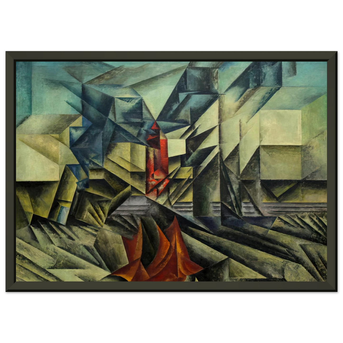 Lyonel Feininger HARBOR MOLE 1913 Framed Art Print - Aluminum Frame - 70x100 cm / 28x40 inches