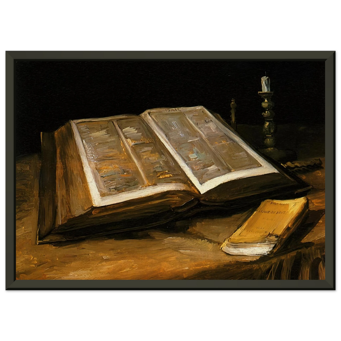 Vincent van Gogh  Still Life with Bible Framed Art Print  - Aluminum Frame - 40x50 cm / 16x20 inches