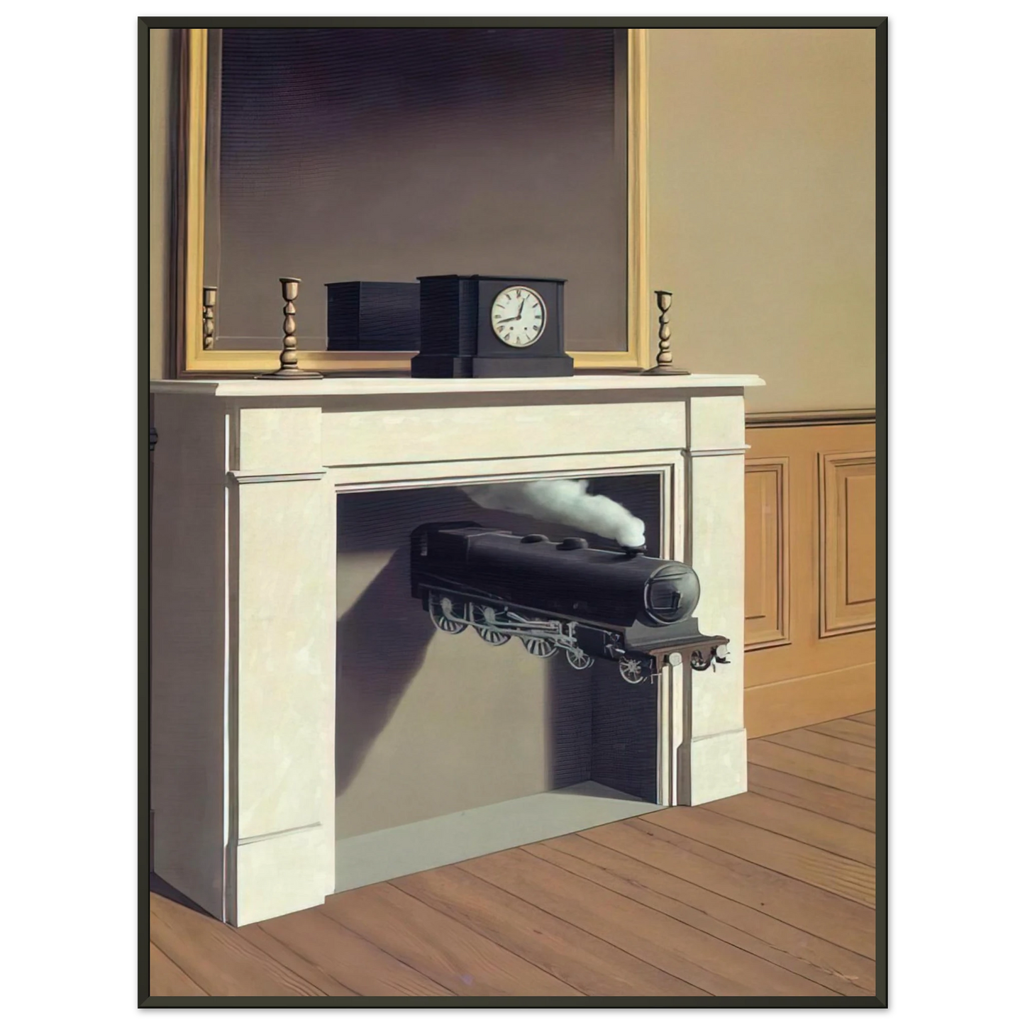 Rene Magritte TIME TRANSFIXED 1938 Framed Art Print - Aluminum Frame - 40x50 cm / 16x20 inches