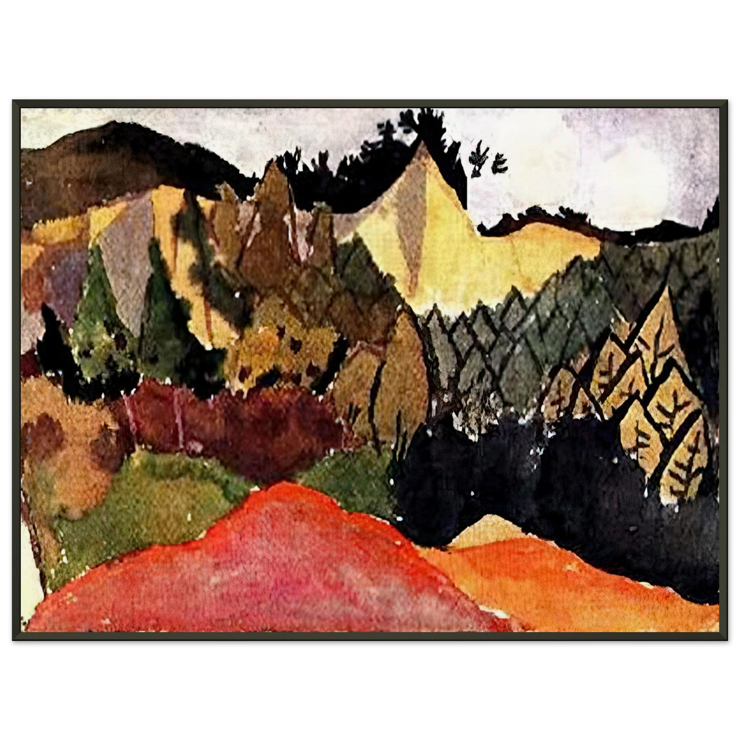 Paul Klee  IN THE QUARRY Framed Art Print  - Aluminum Frame - 60x80 cm / 24x32 inches