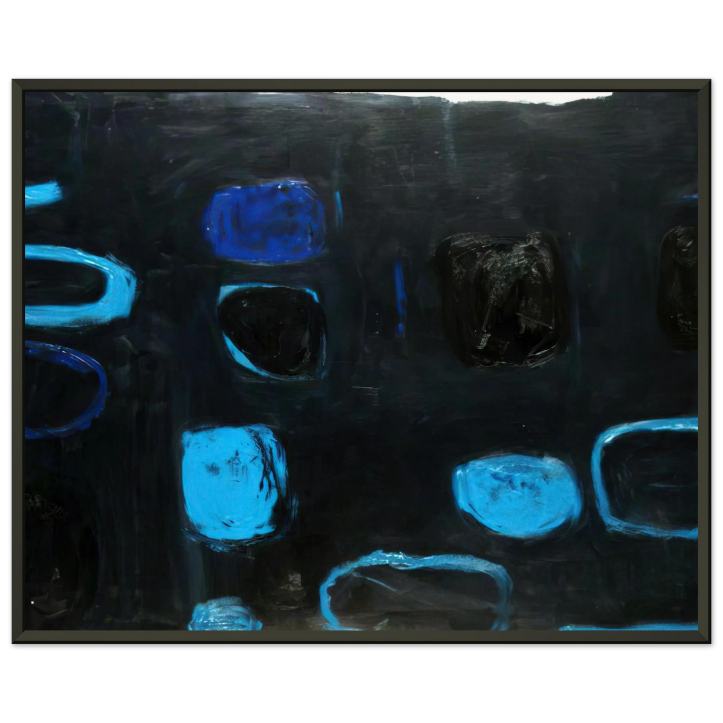 William Scott Composition with Blue and Black 1959 Framed Art Print - Aluminum Frame - 40x50 cm / 16x20 inches