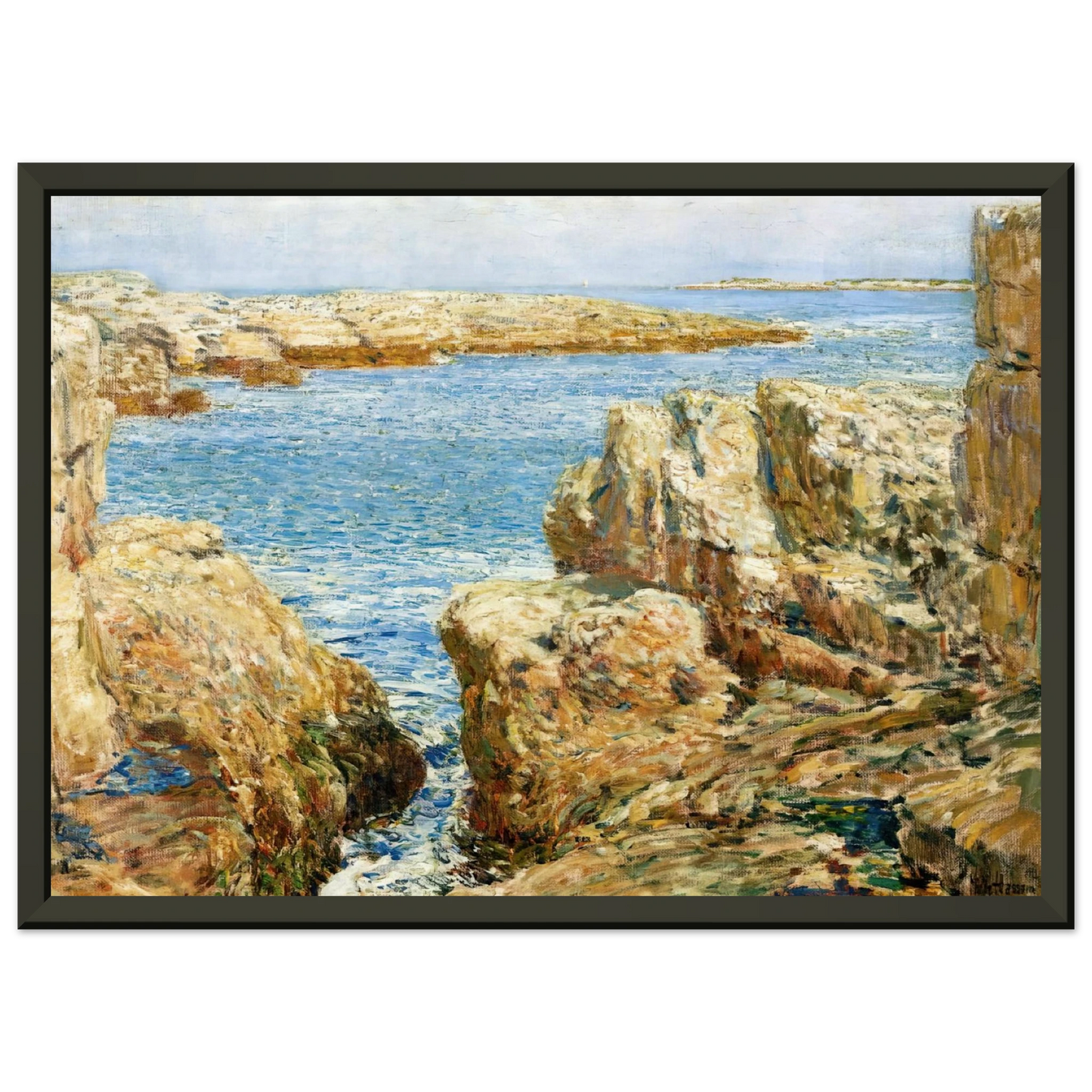 Childe Hassam Coast Scene Isles of Shoals Framed Art Print - Aluminum Frame - 40x50 cm / 16x20 inches