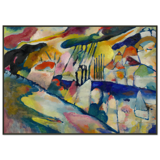 Wassily Kandinsky  LANDSCAPE WITH RAIN 1913 Framed Art Print  - Aluminum Frame - 21x29.7 cm / 8x12"