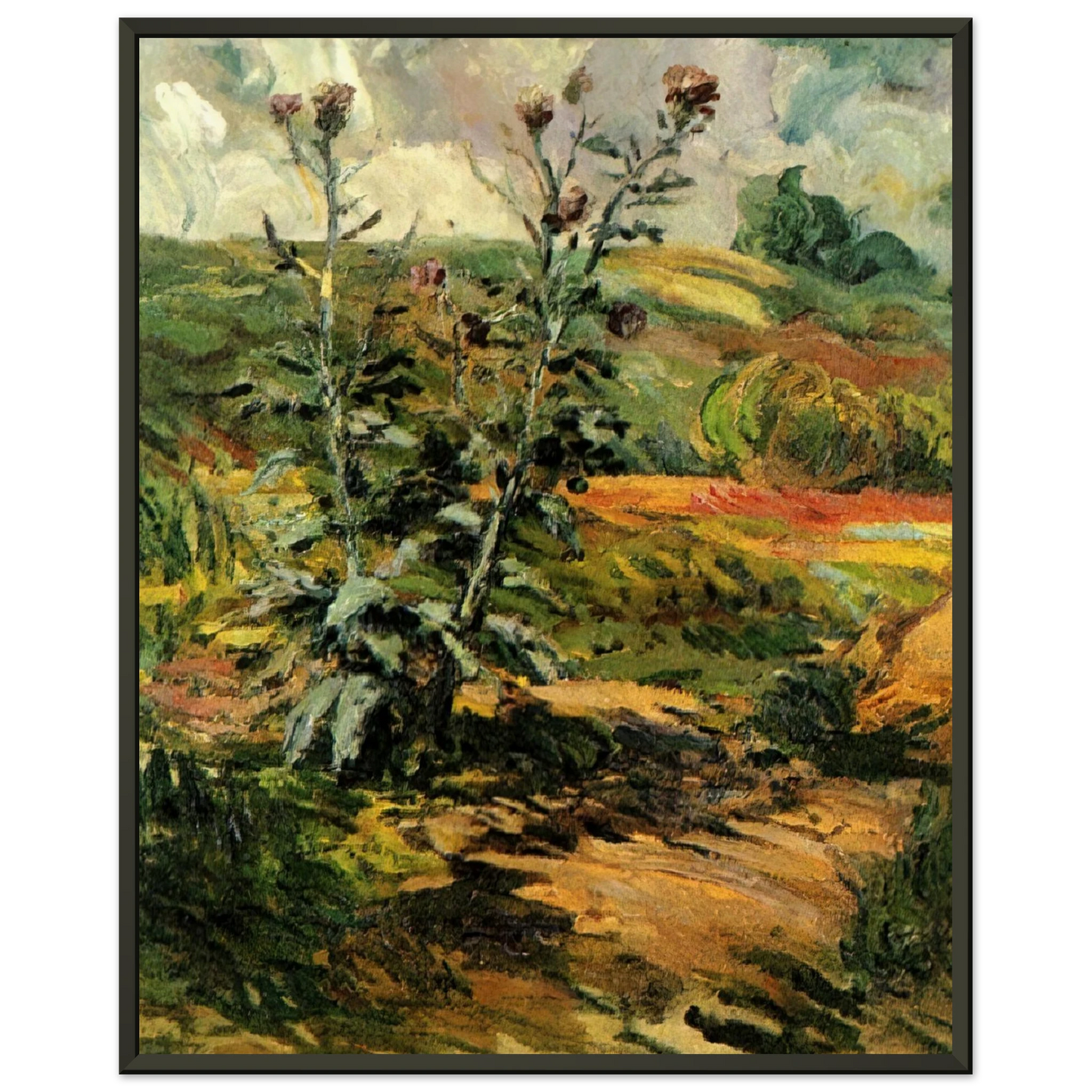 Vincent van Gogh Two Thistles Framed Art Print - Aluminum Frame - 40x50 cm / 16x20 inches