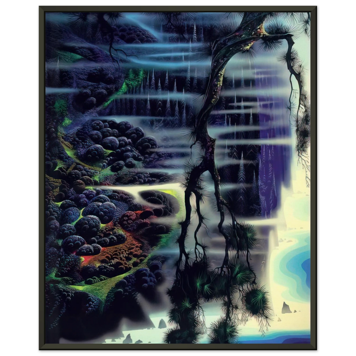 Eyvind Earle  Seaside Splendor Framed Art Print  - Aluminum Frame - 40x50 cm / 16x20 inches