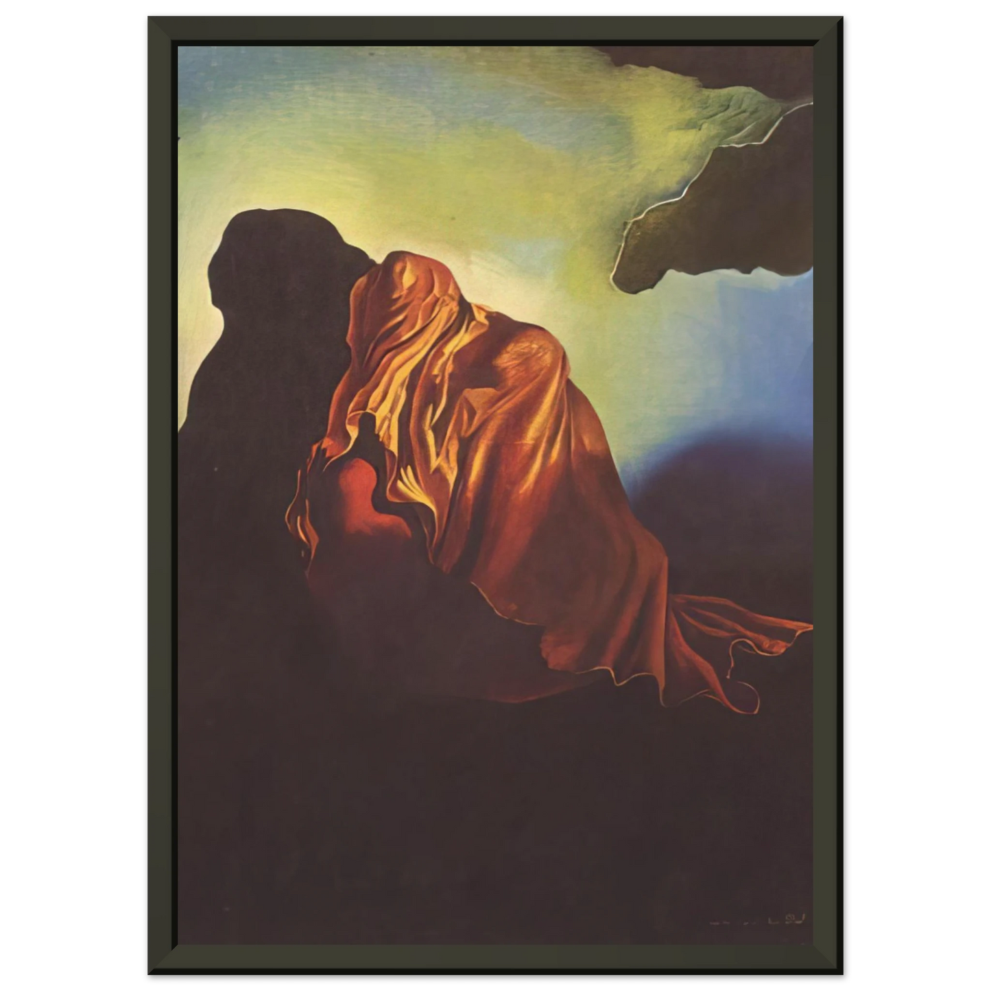Salvador Dali THE VEILED HEART Framed Art Print - Aluminum Frame - 70x100 cm / 28x40 inches
