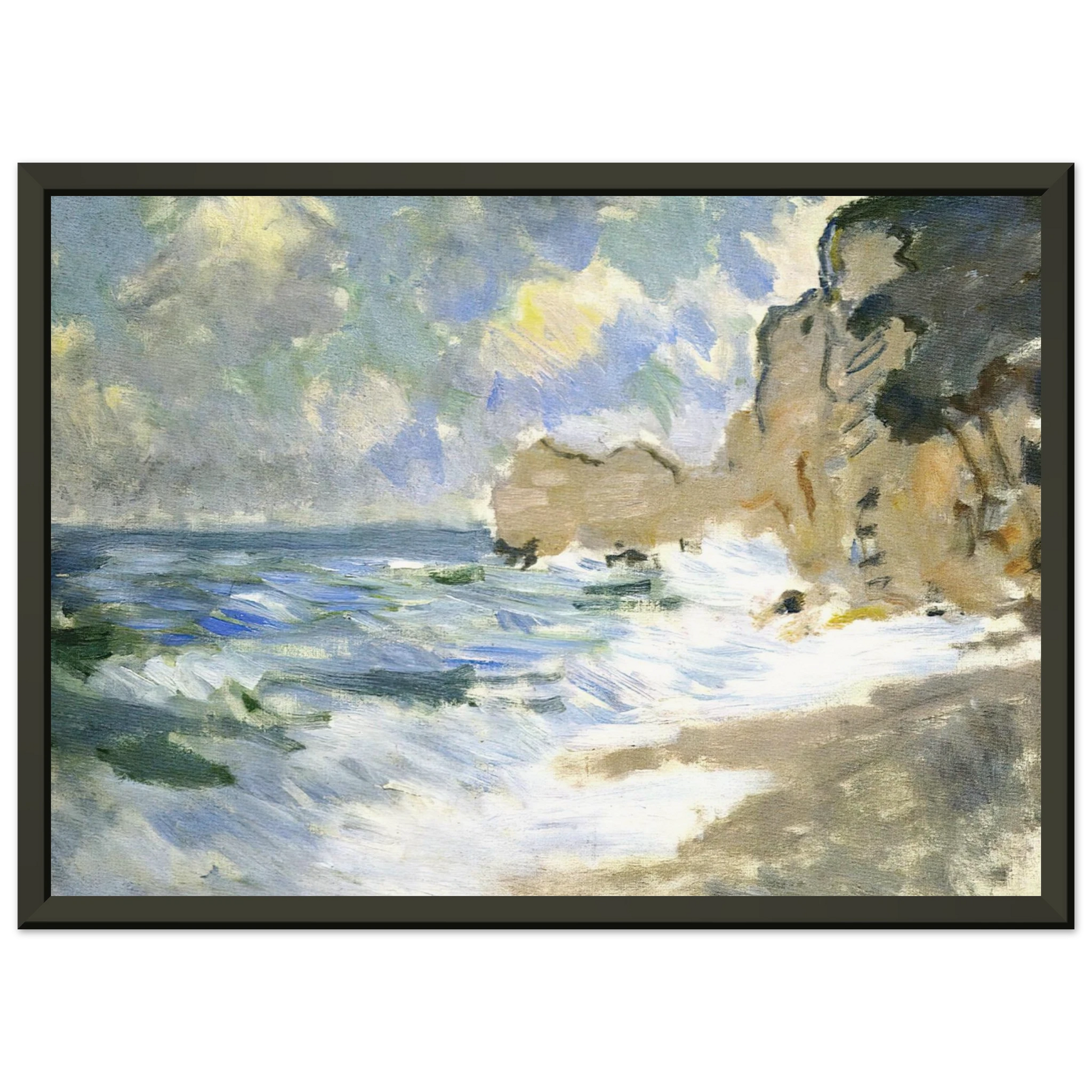 claude monet  Receding Waves Framed Art Print  - Aluminum Frame - 70x100 cm / 28x40 inches