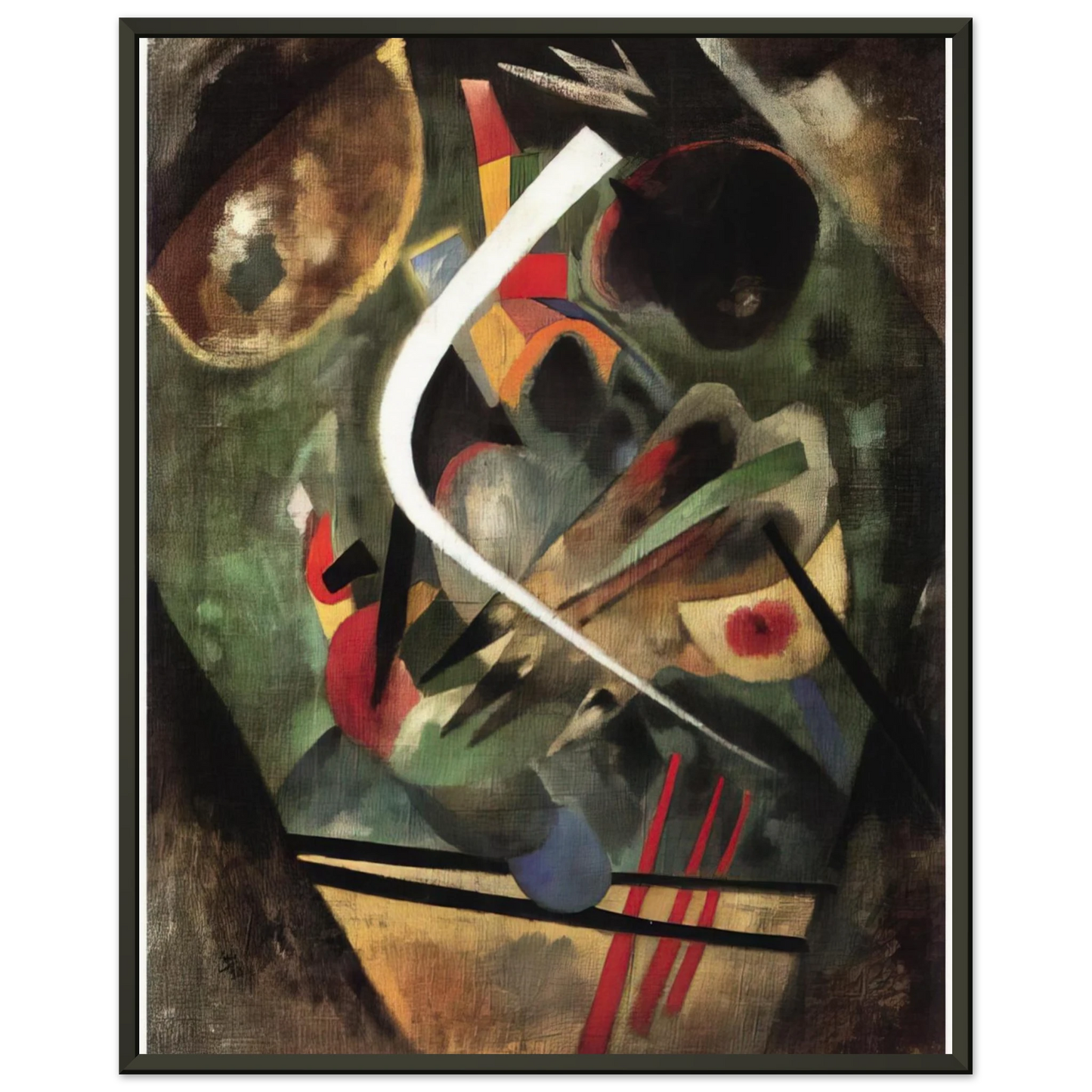 Wassily Kandinsky WHITE STROKE 1920 Framed Art Print - Aluminum Frame - 60x80 cm / 24x32 inches
