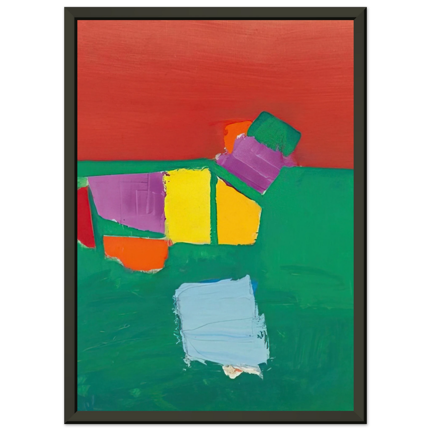 Nicolas de Stael Les Martigues Composition 1954 Framed Art Print - Aluminum Frame - 70x100 cm / 28x40 inches