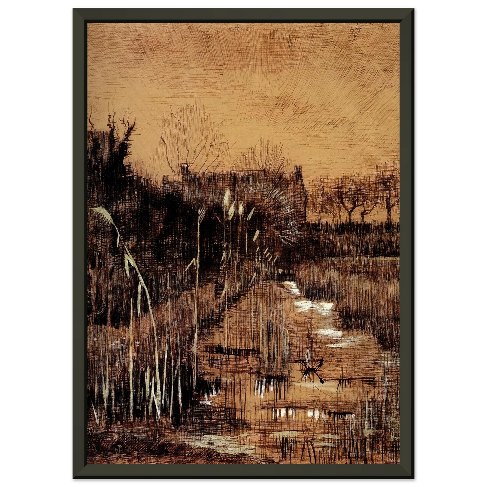 Vincent van Gogh  Ditch Framed Art Print  - Aluminum Frame - 60x80 cm / 24x32 inches