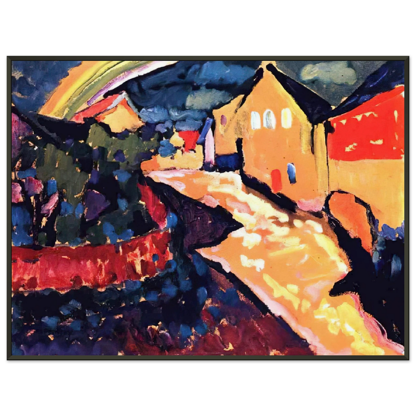 Wassily Kandinsky  MURNAU WITH RAINBOW 1909 Framed Art Print  - Aluminum Frame - 40x50 cm / 16x20 inches