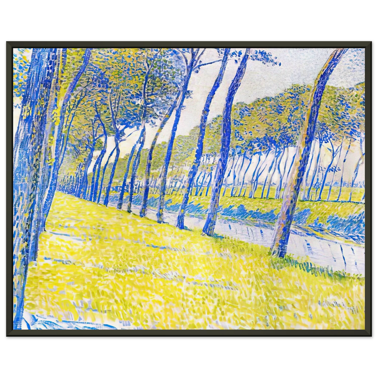Theo van Rysselberghe CANAL IN FLANDERS 1894 Framed Art Print - Aluminum Frame - 40x50 cm / 16x20 inches