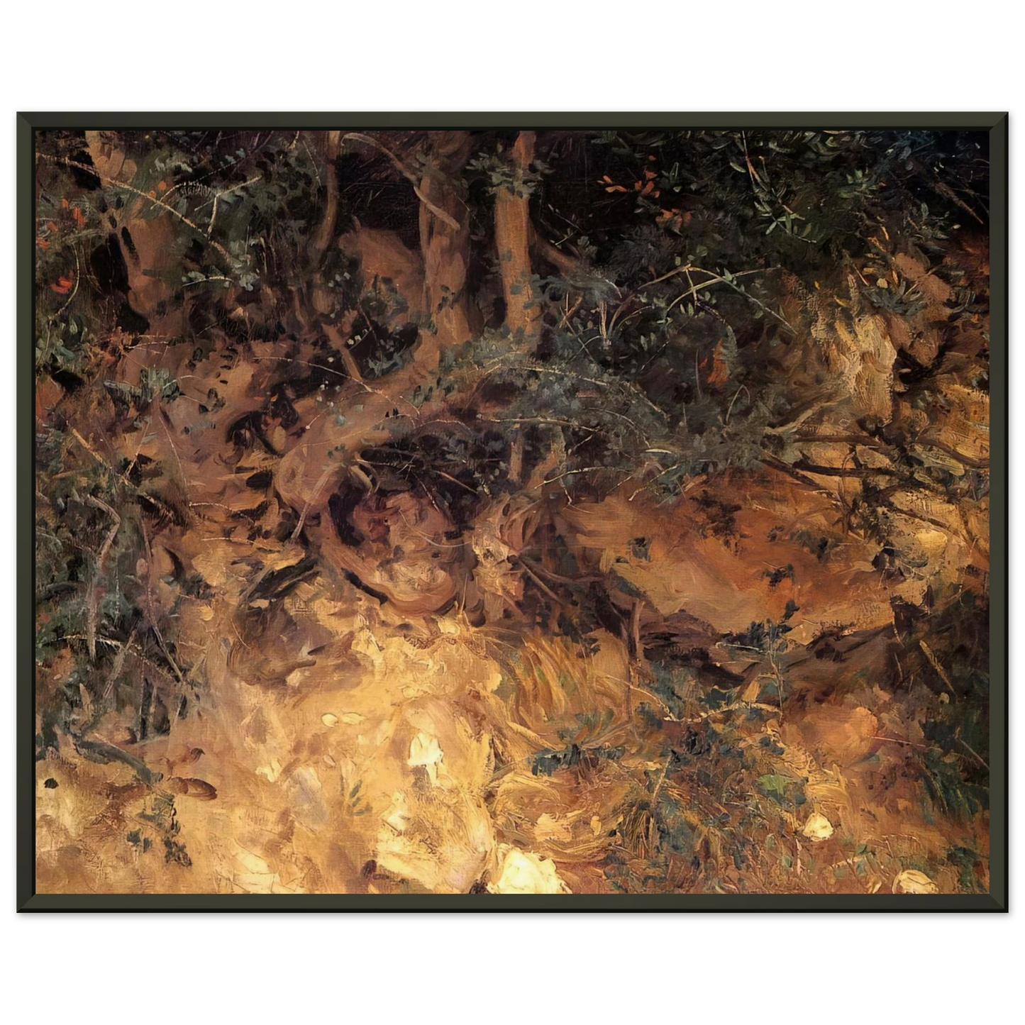 John Singer Sargent Valdemosa Majorca Thistles and Herbage on a Hillside Framed Art Print - Aluminum Frame - 40x50 cm / 16x20 inches