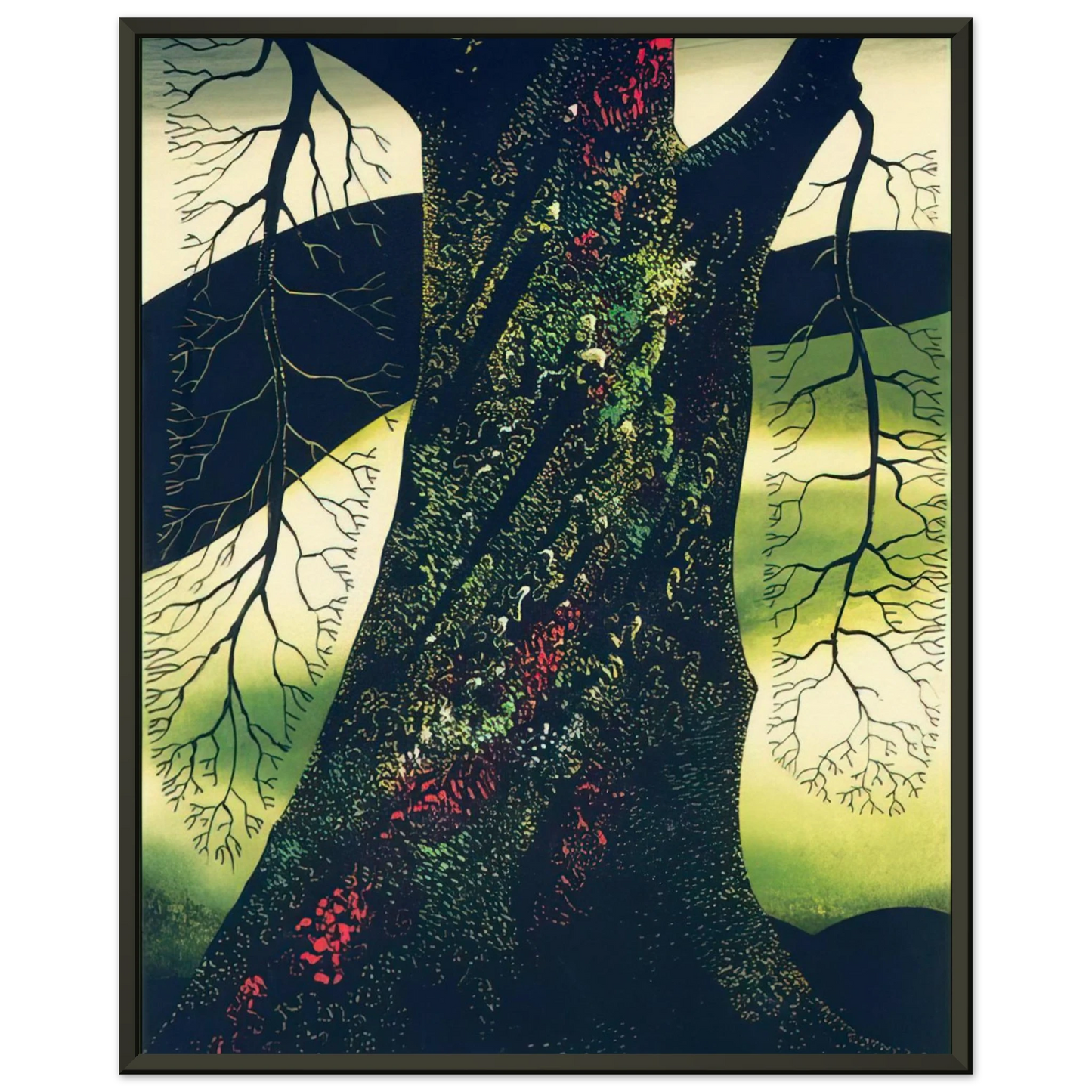Eyvind Earle  Oak Tree Framed Art Print  - Aluminum Frame - 60x80 cm / 24x32 inches