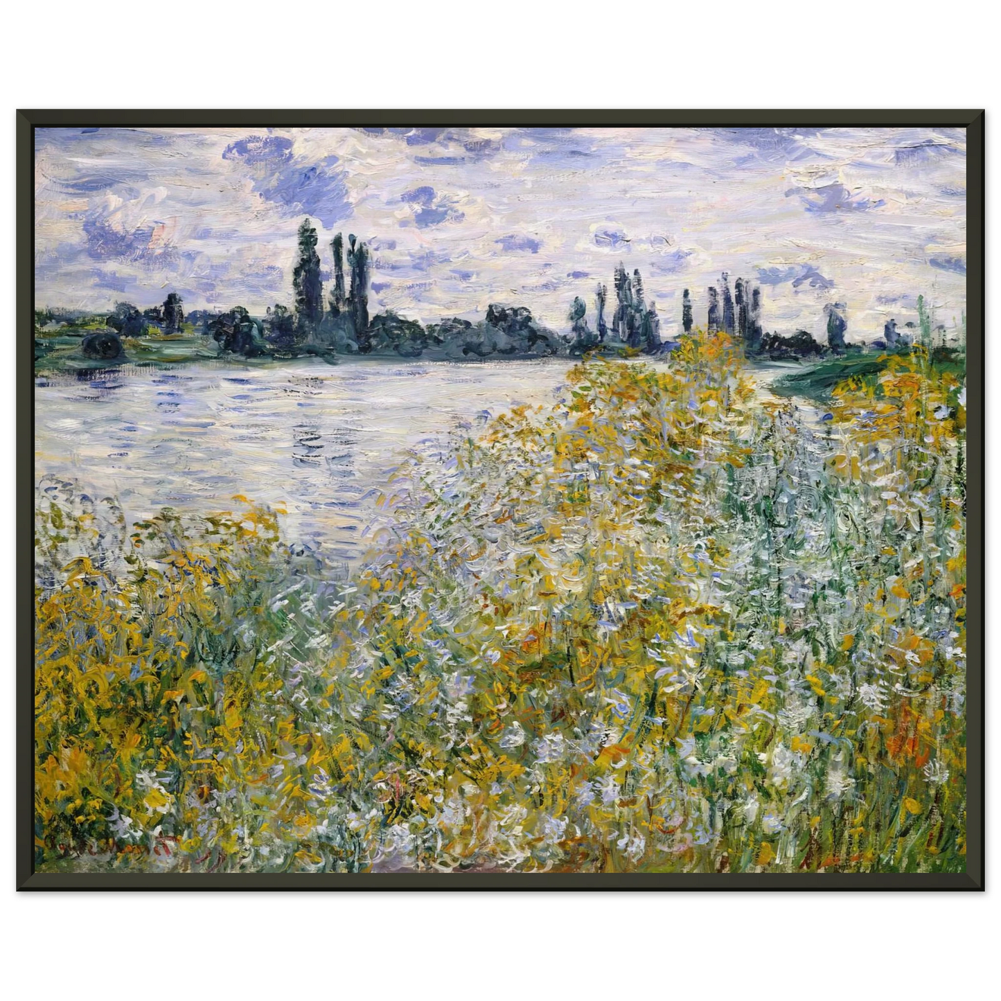 claude monet  Isle of Flowers on Siene near Vetheuil Framed Art Print  - Aluminum Frame - 60x80 cm / 24x32 inches