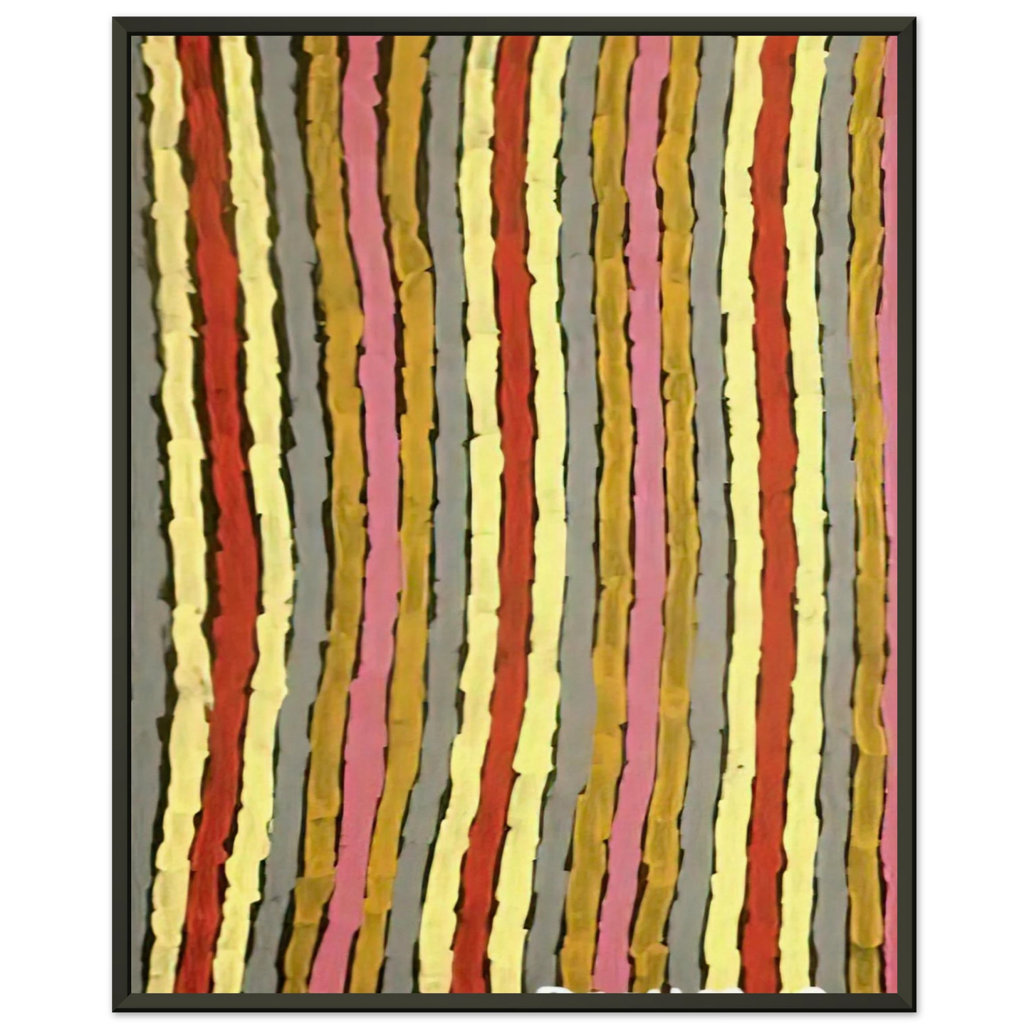 Clifford Possum Tjapaltjarri Ceremonial Paint Floor Napperby 2001 Framed Art Print - Aluminum Frame - 60x80 cm / 24x32 inches