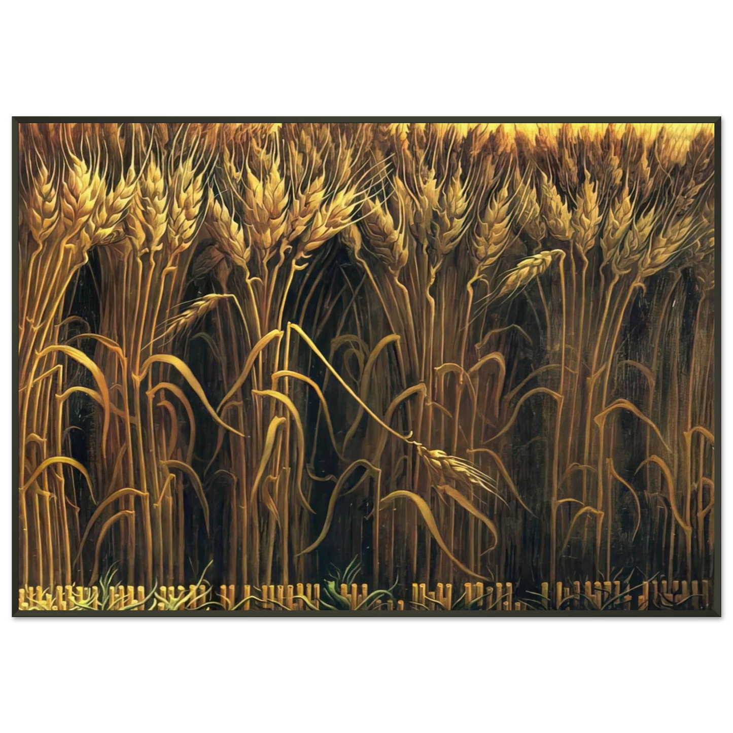 Thomas Hart Benton WHEAT Framed Art Print - Aluminum Frame - 21x29.7 cm / 8x12"