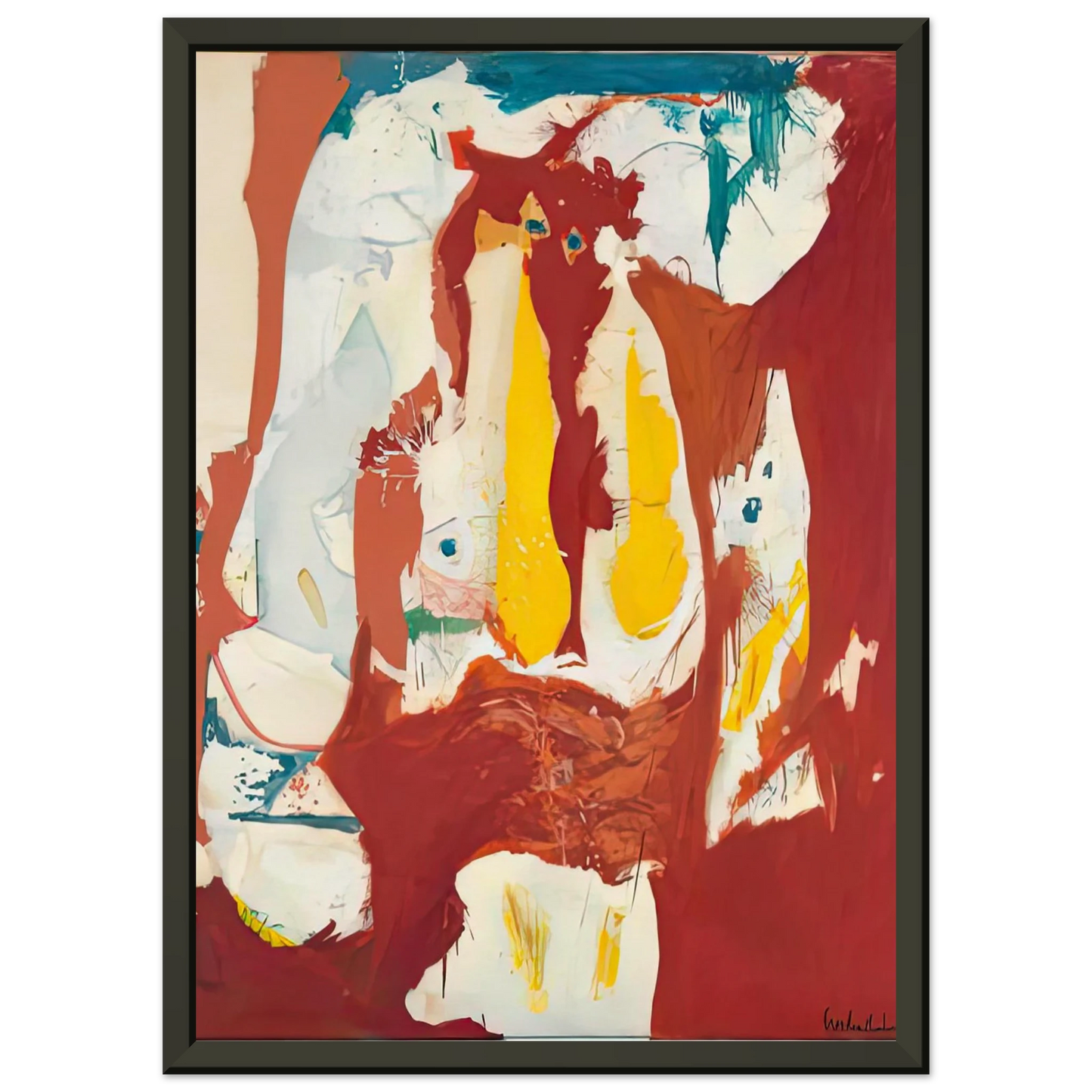 Helen Frankenthaler The Red Sea 1959 Framed Art Print - Aluminum Frame - 70x100 cm / 28x40 inches