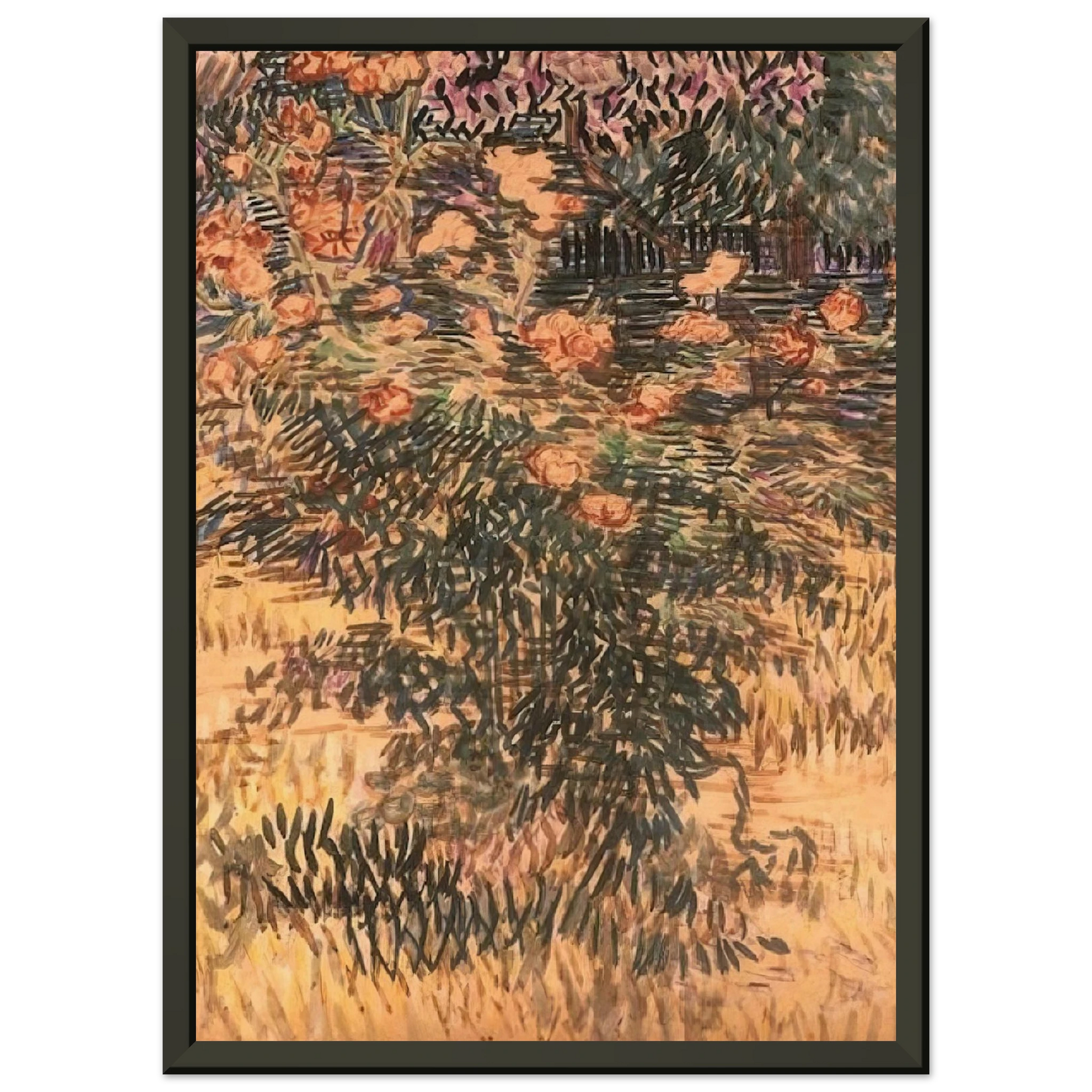Vincent van Gogh  Oleanders the Hospital Garden at SaintRemy Framed Art Print  - Aluminum Frame - 60x80 cm / 24x32 inches