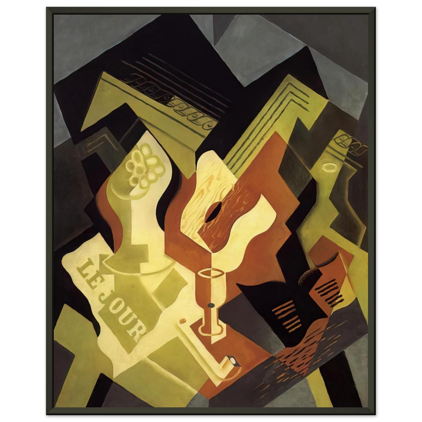 Juan Gris  GUITAR AND FRUIT DISH Framed Art Print  - Aluminum Frame - 60x80 cm / 24x32 inches