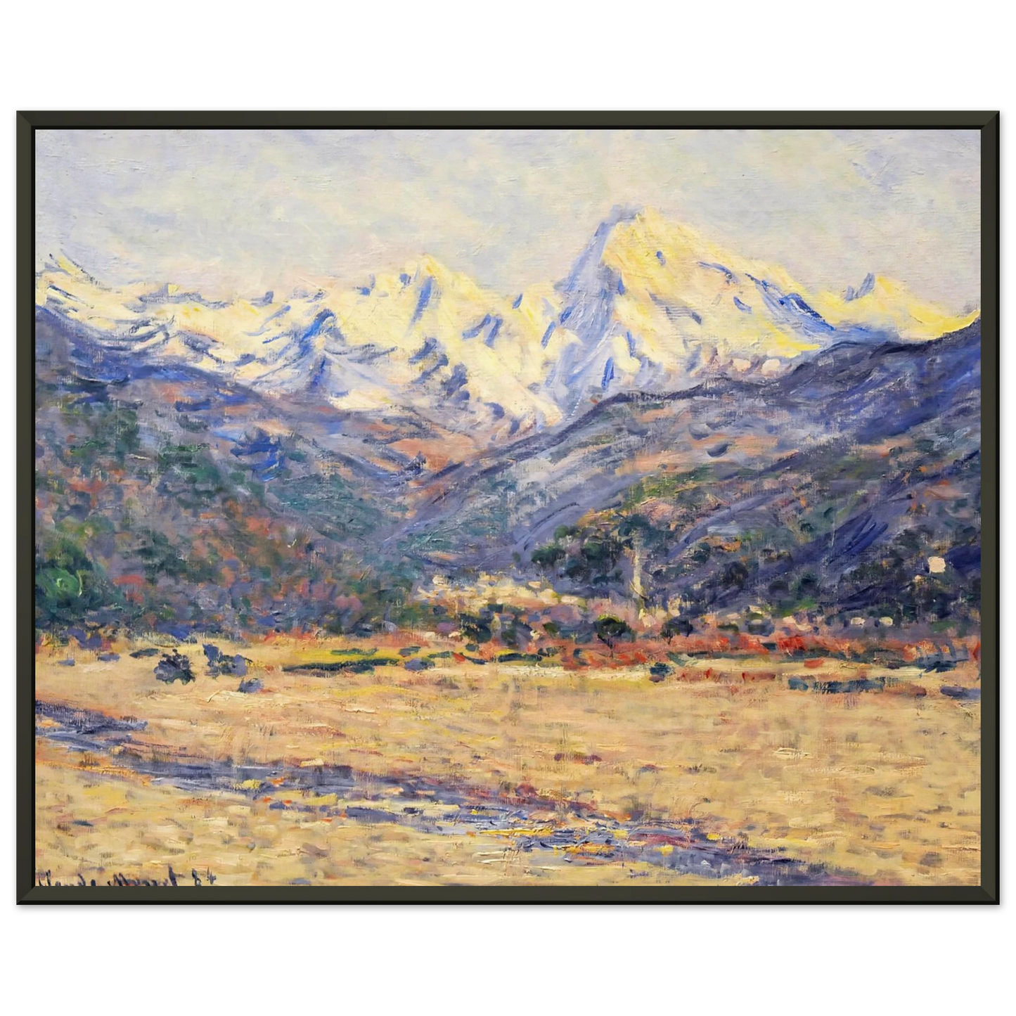 claude monet The Valley of the Nervia Framed Art Print - Aluminum Frame - 60x80 cm / 24x32 inches