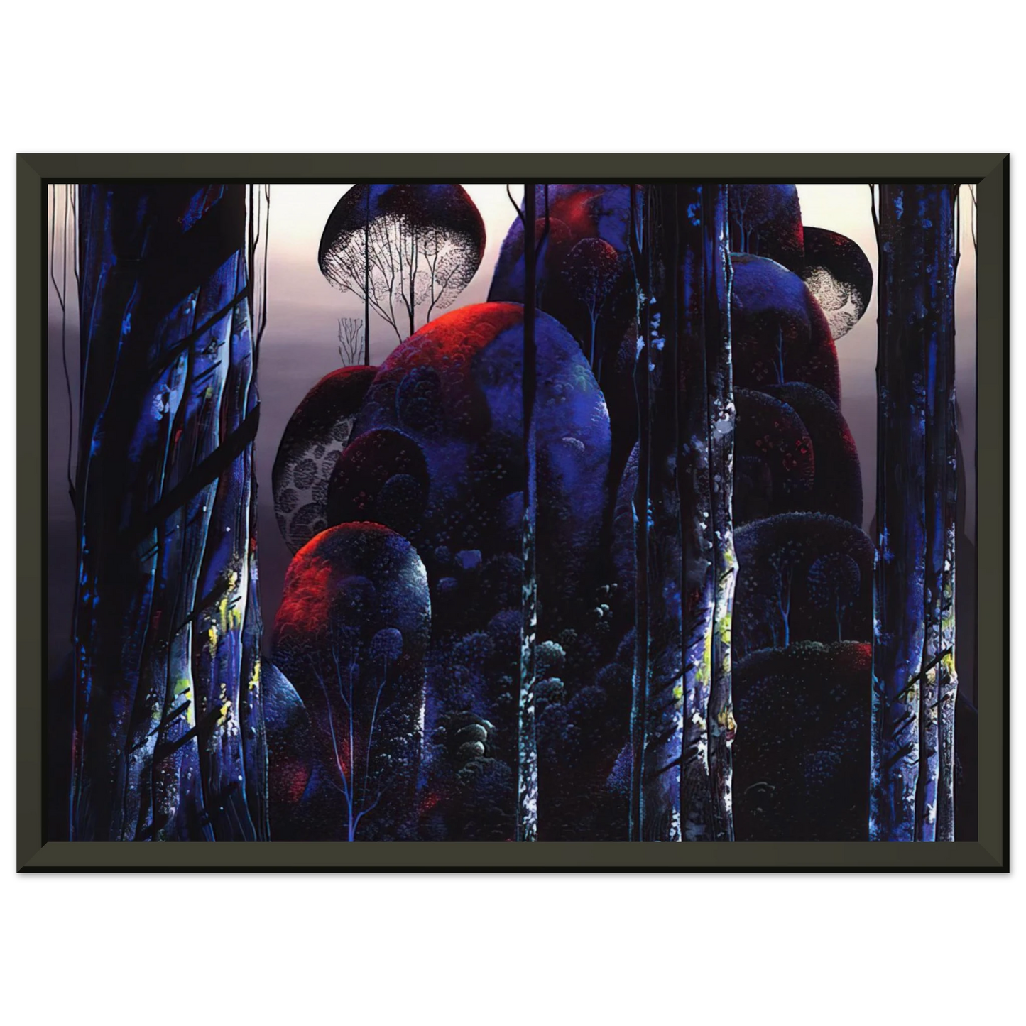 Eyvind Earle Trees Draped in Autumn Framed Art Print - Aluminum Frame - 70x100 cm / 28x40 inches