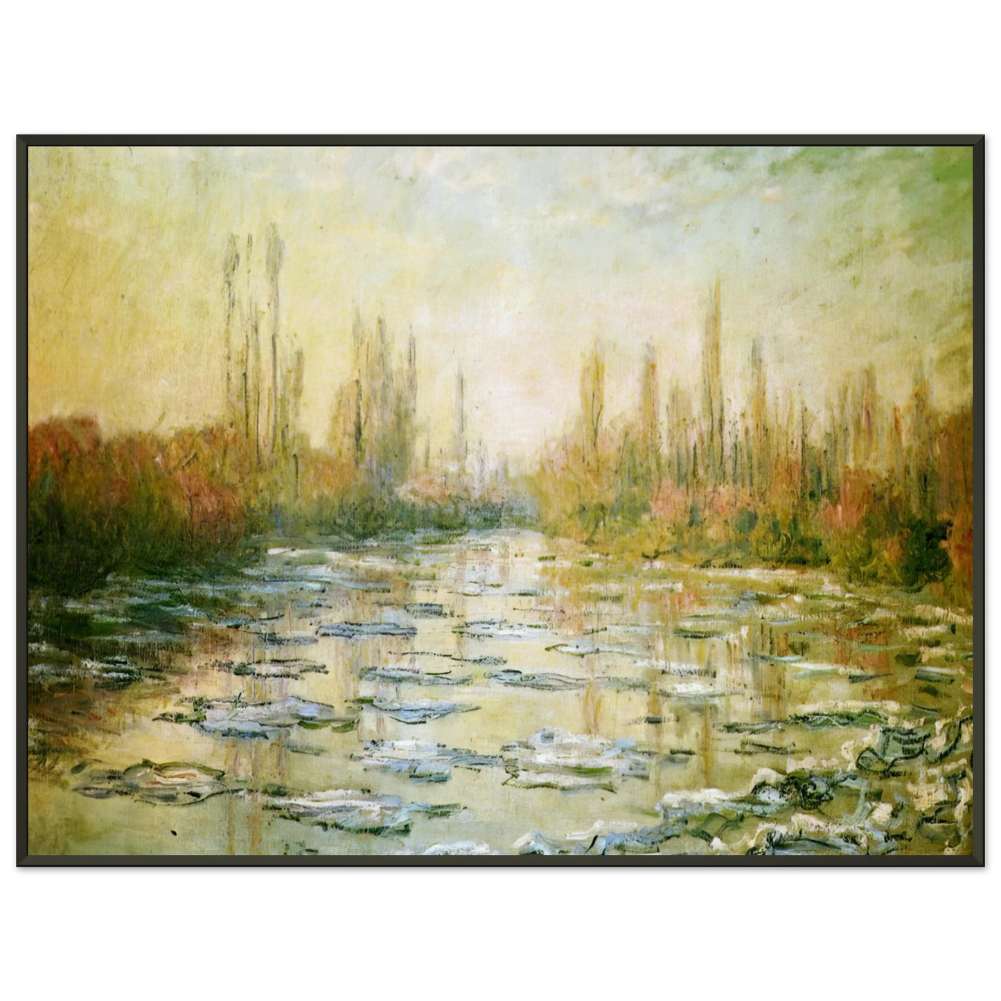 claude monet The Ice Floes Framed Art Print - Aluminum Frame - 60x80 cm / 24x32 inches