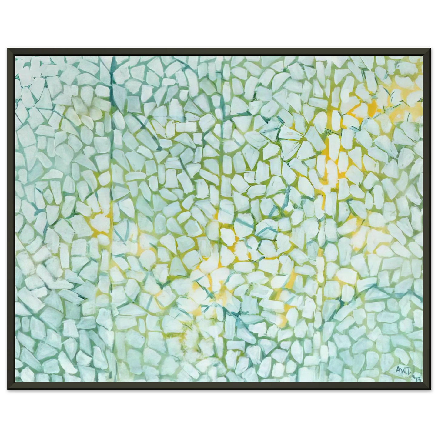 Alma Woodsey Thomas WHITE DAISIES RHAPSODY 1973 Framed Art Print - Aluminum Frame - 40x50 cm / 16x20 inches