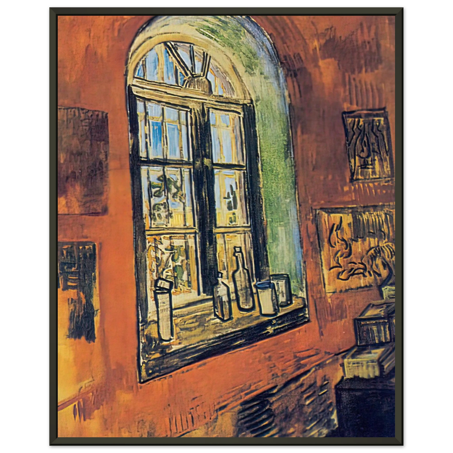 Vincent van Gogh Window of Vincents Studio at the Asylum Framed Art Print - Aluminum Frame - 40x50 cm / 16x20 inches