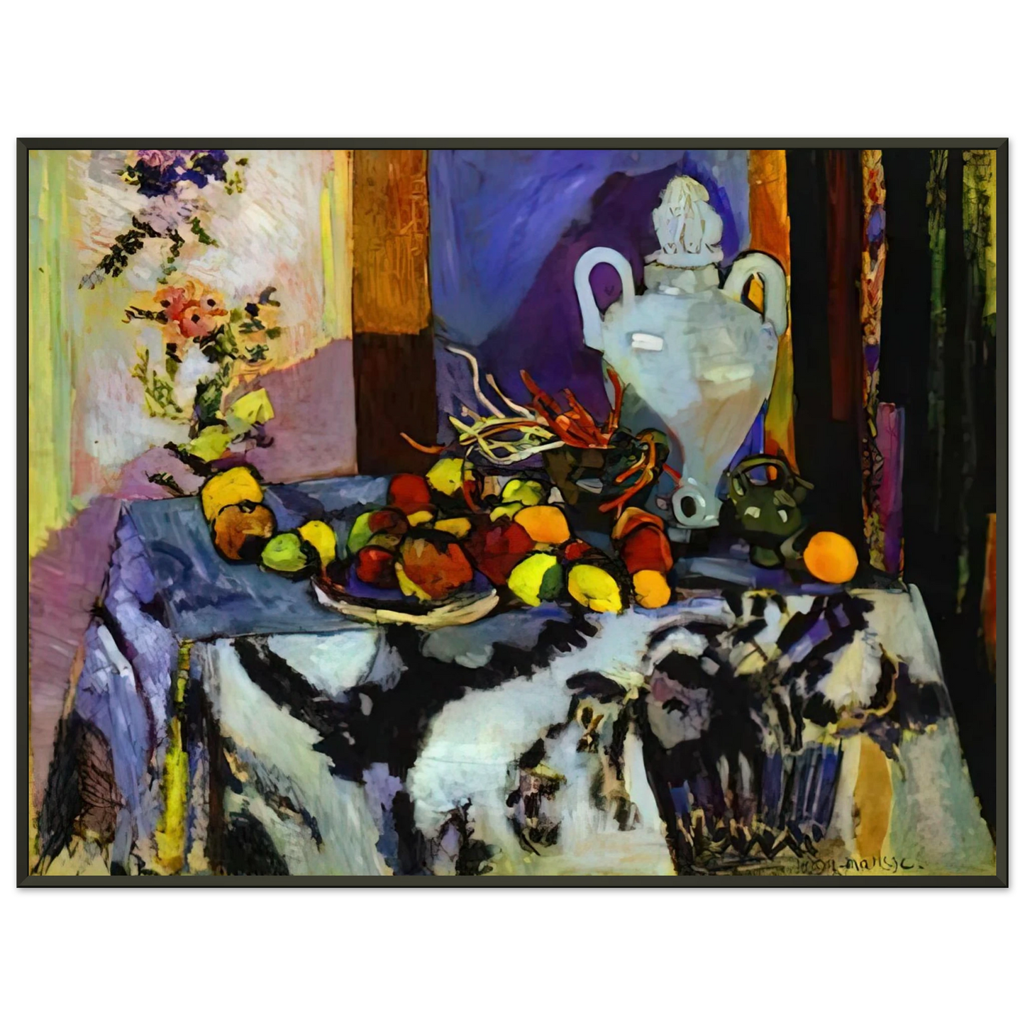 Henri Matisse  BLUE STILL LIFE Framed Art Print  - Aluminum Frame - 70x100 cm / 28x40 inches