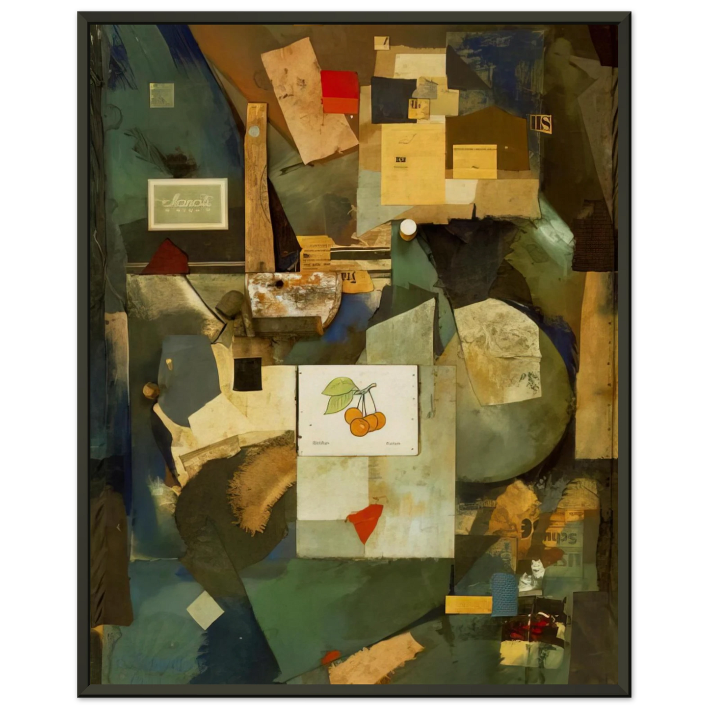 Kurt Schwitters CHERRY PICTURE 1921 Framed Art Print - Aluminum Frame - 40x50 cm / 16x20 inches