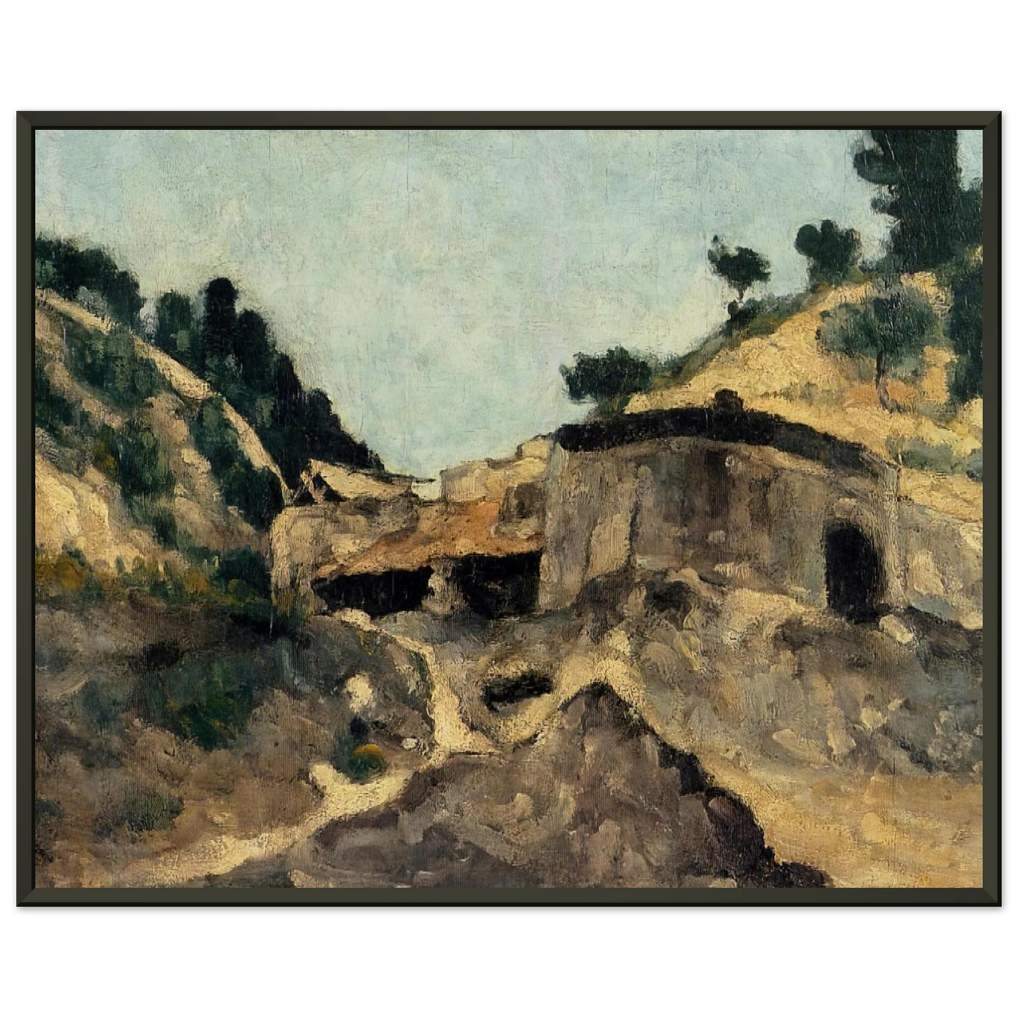 Paul Cezanne Landscape with Watermill Framed Art Print - Aluminum Frame - 60x80 cm / 24x32 inches