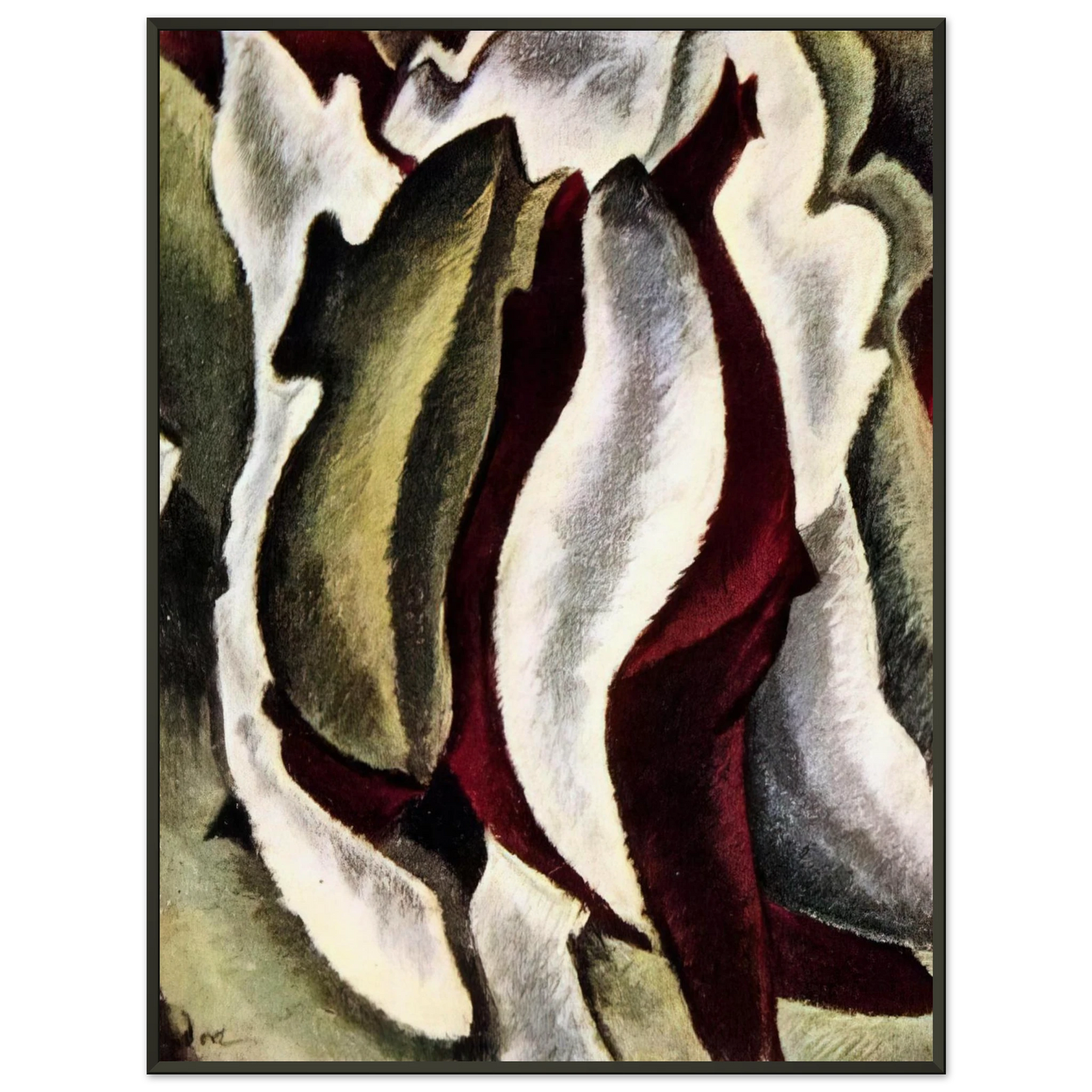 Arthur Dove Based on Leaf Forms and Spaces 1912 Framed Art Print - Aluminum Frame - 70x100 cm / 28x40 inches