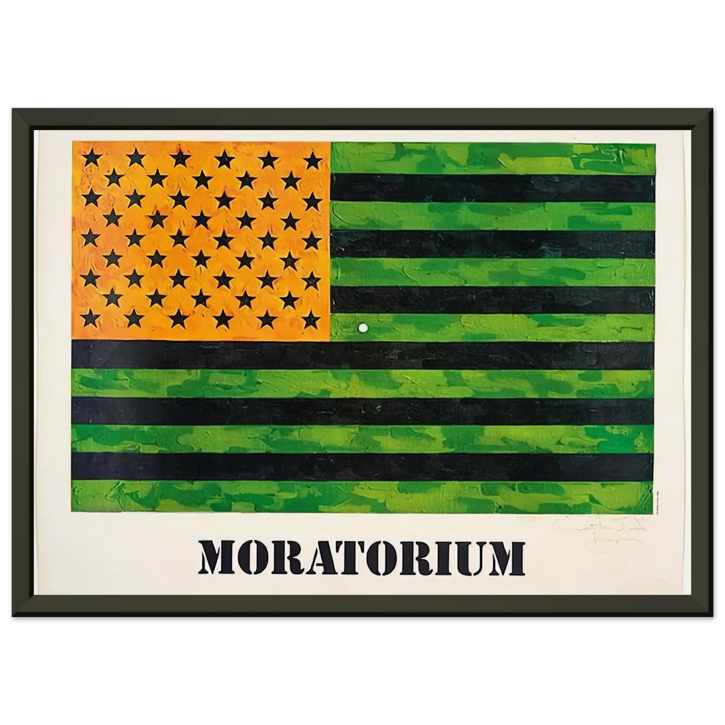 Jasper Johns MORATORIUM FLAG Framed Art Print - Aluminum Frame - 40x50 cm / 16x20 inches