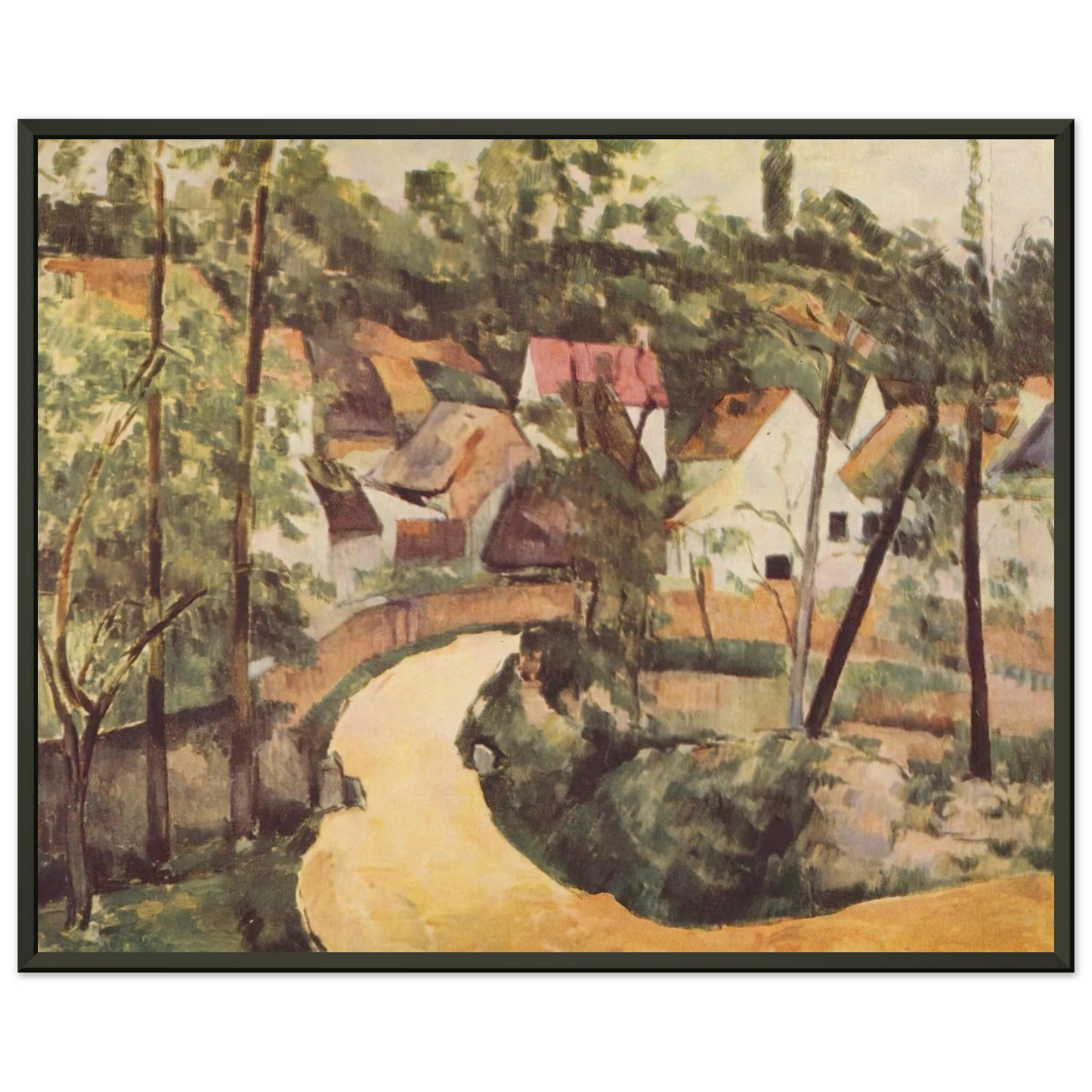 Paul Cezanne A Turn in the Road Framed Art Print - Aluminum Frame - 70x100 cm / 28x40 inches