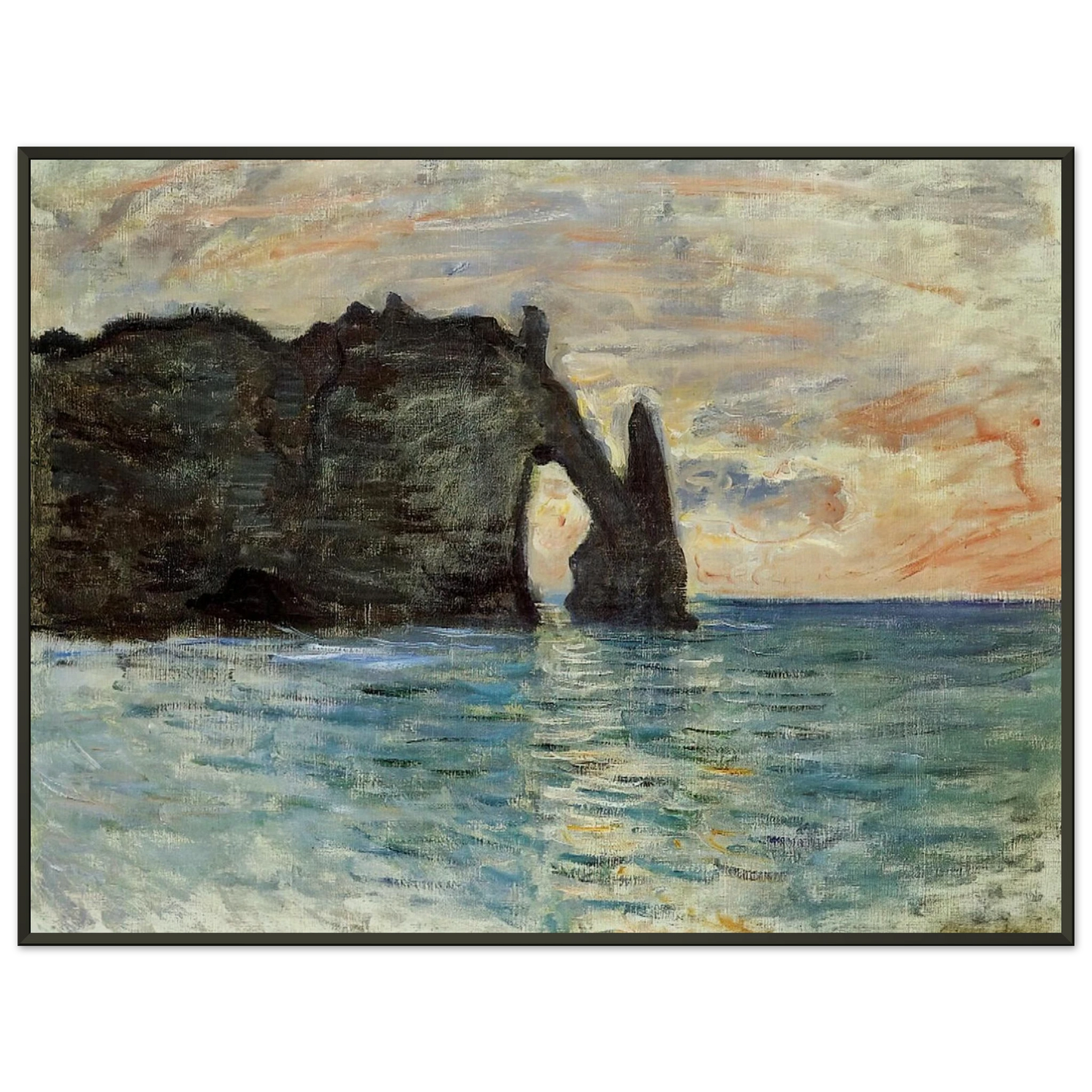 claude monet The Manneport Cliff at Etretat Framed Art Print - Aluminum Frame - 60x80 cm / 24x32 inches