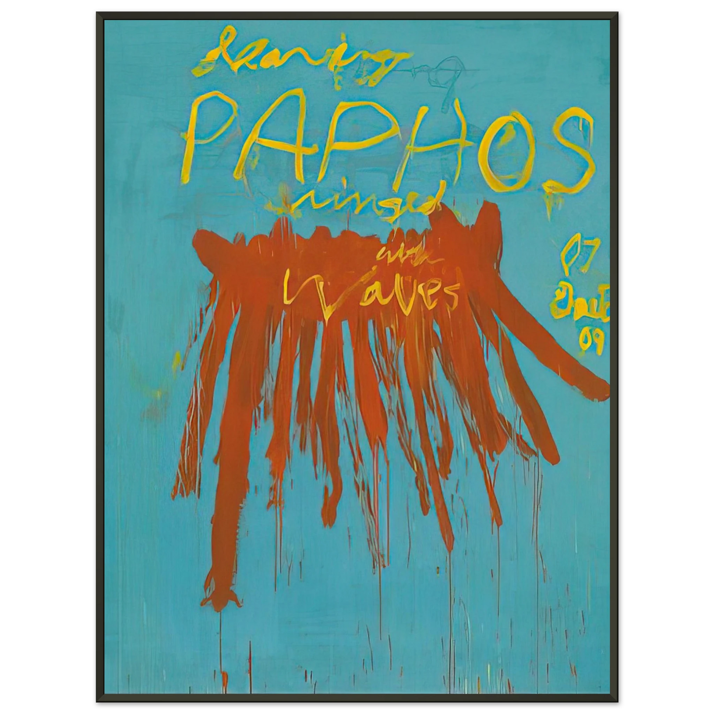 Cy Twombly Leaving Paphos Ringed With Waves IV Framed Art Print - Aluminum Frame - 70x100 cm / 28x40 inches