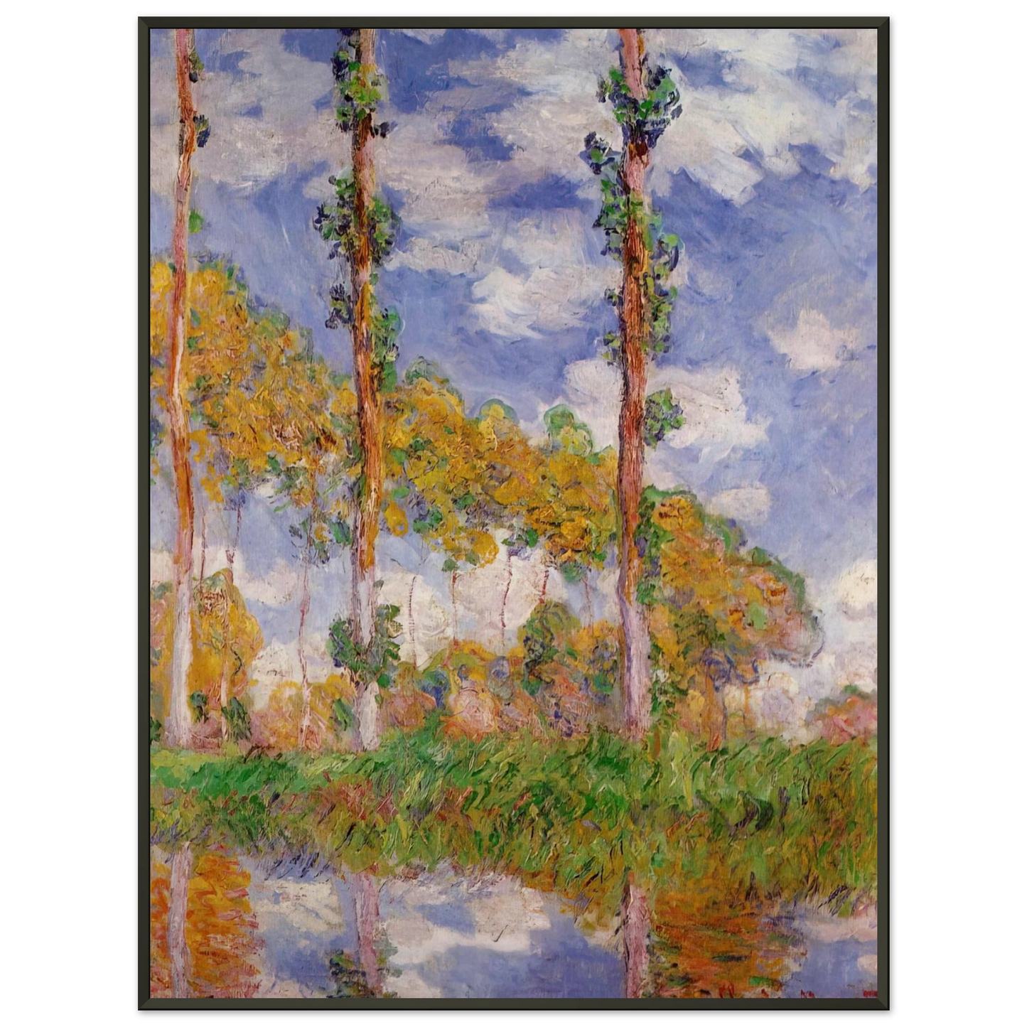 claude monet Three Trees in Summer Framed Art Print - Aluminum Frame - 40x50 cm / 16x20 inches