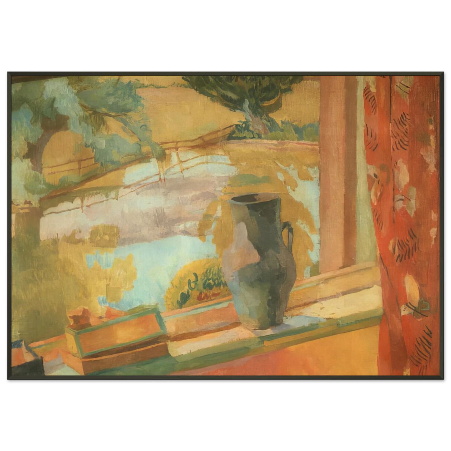 Vanessa Bell VIEW OF THE POND AT CHARLESTON 1919 Framed Art Print - Aluminum Frame - 21x29.7 cm / 8x12"