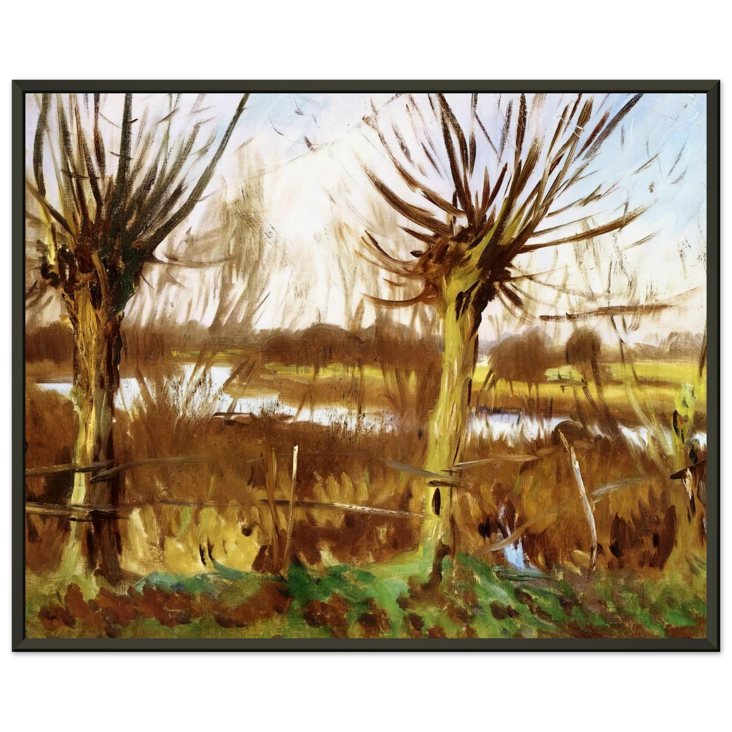 John Singer Sargent Landscape with trees CalcotontheThames Framed Art Print - Aluminum Frame - 60x80 cm / 24x32 inches