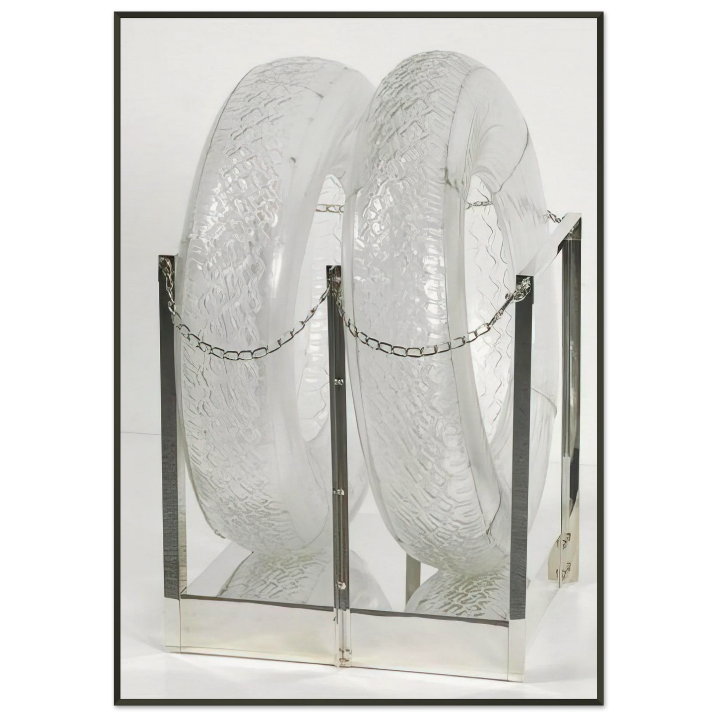 Robert Rauschenberg UNTITLED GLASS TIRES 1997 Framed Art Print - Aluminum Frame - 21x29.7 cm / 8x12"
