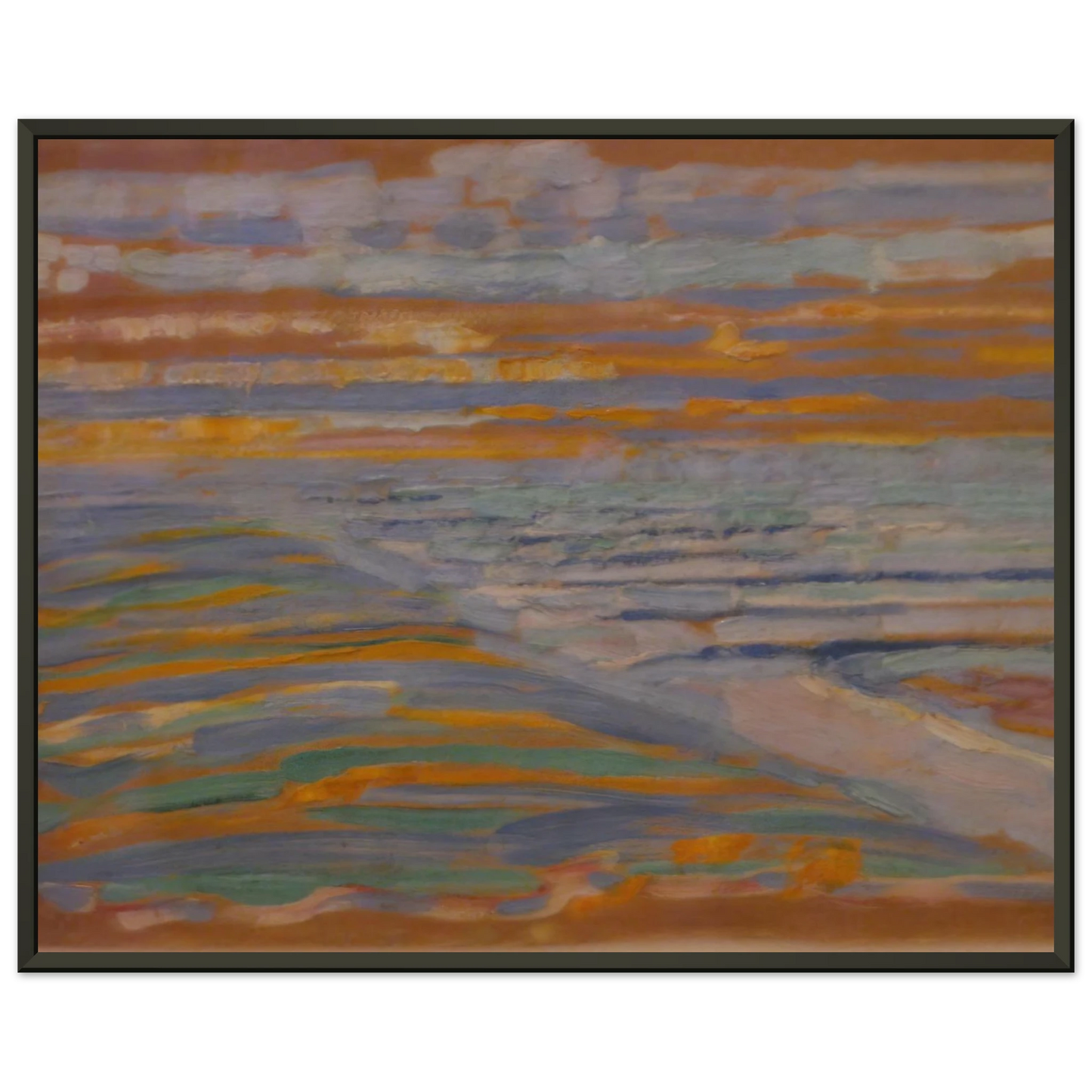 Piet Mondrian View from the Dunes with Beach and Piers Framed Art Print - Aluminum Frame - 60x80 cm / 24x32 inches
